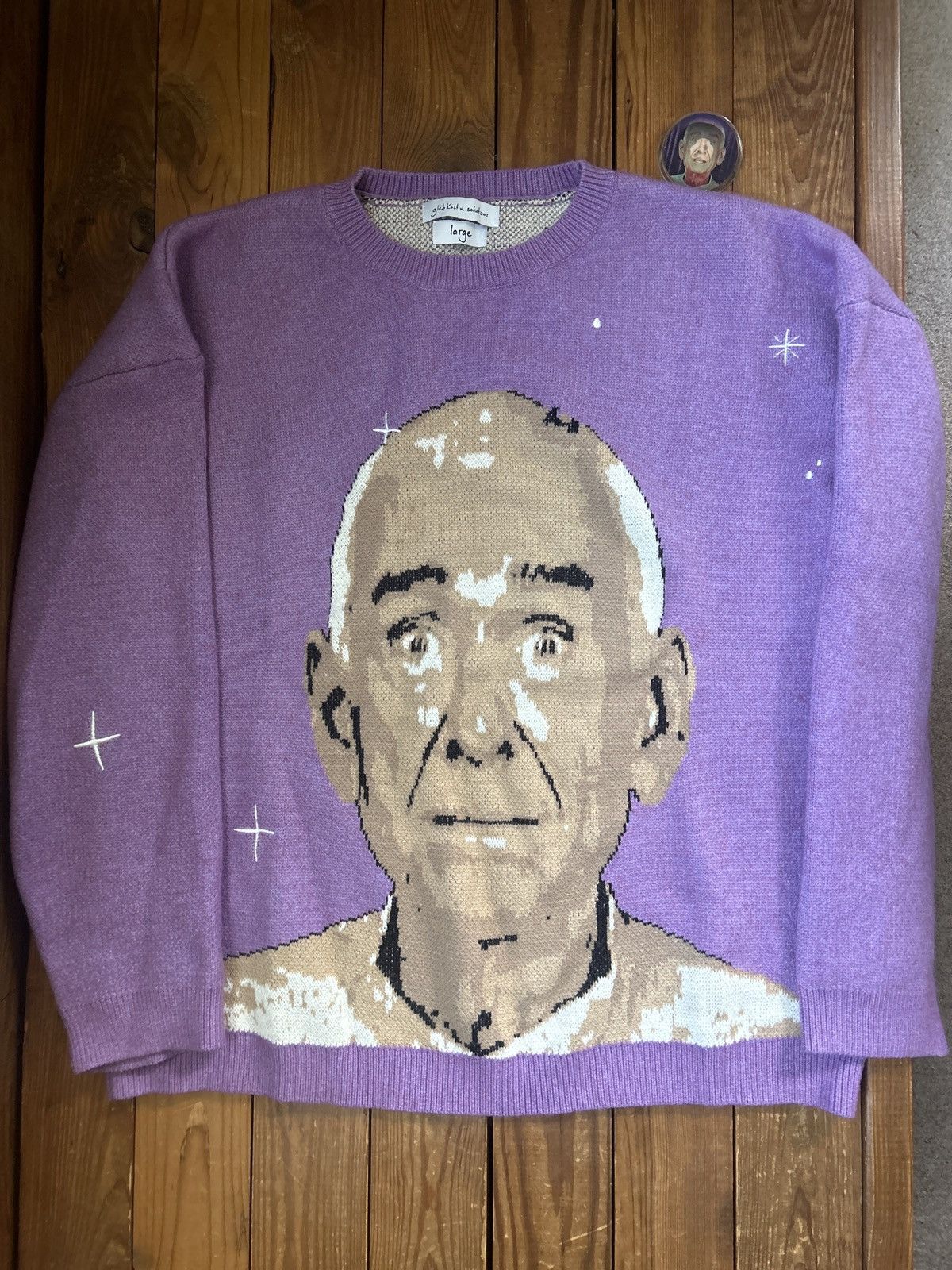 image of Gleb Kostin Solutions Gleb Kostin Heavens Gate Purple Sweater Lil Uzi, Men's (Size Large)