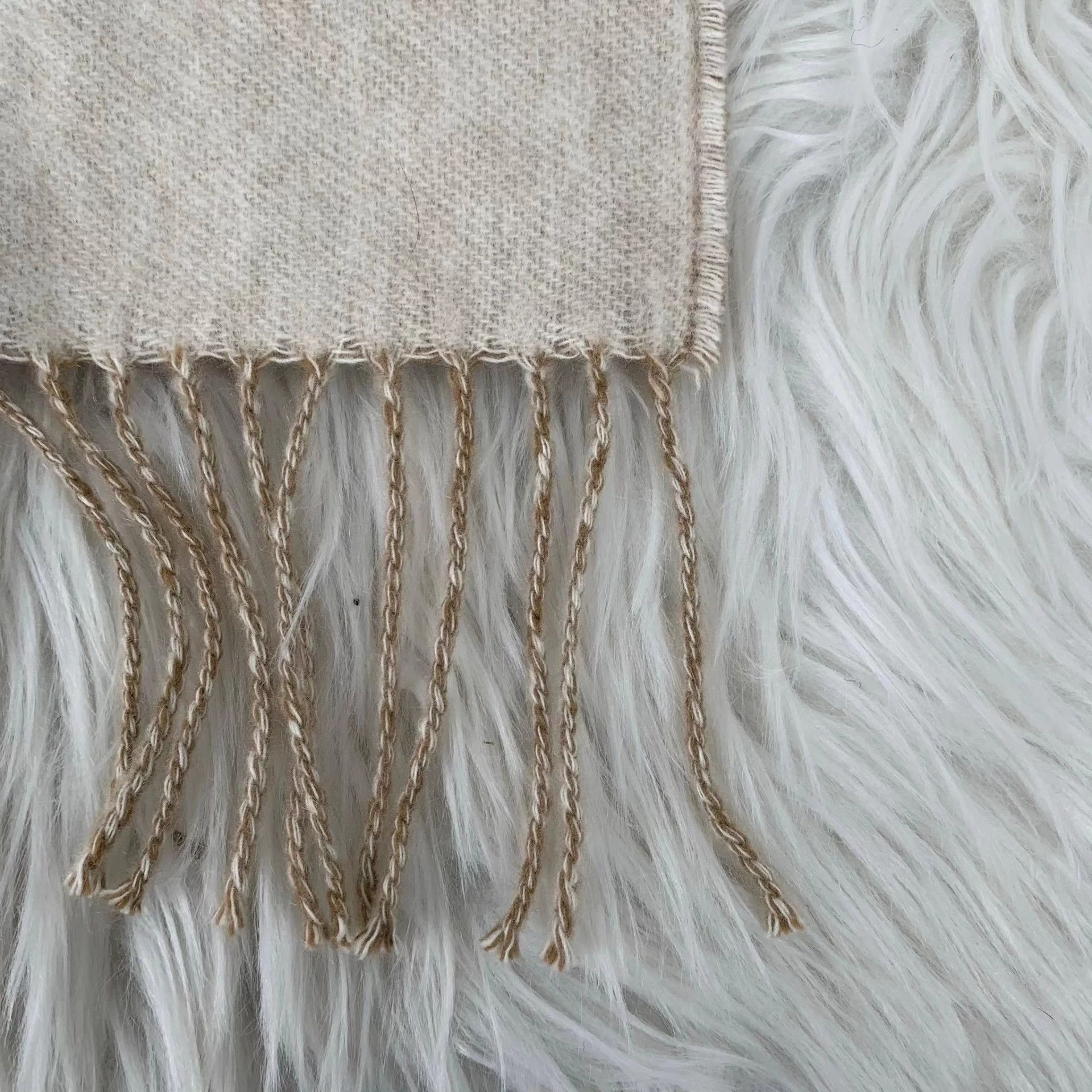 Louis Vuitton LV Cashmere Scarf Milk Tea Color Like New Size ONE SIZE - 7 Thumbnail