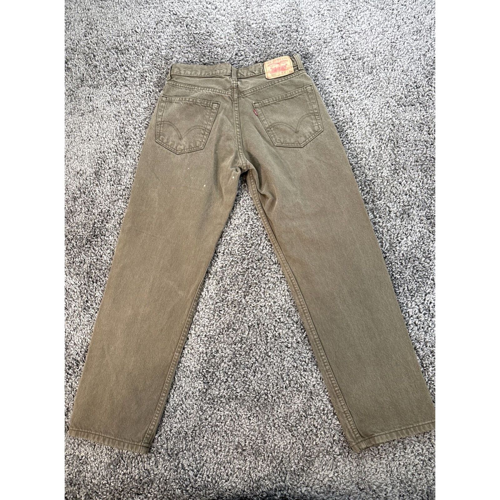 Levi's VINTAGE Levi's 550 Jeans Men 32x30 Dark Green Relaxed Straight 5-Pocket Denim Cotton USA 90s Retro Grunge Size US 32 / EU 48 - 7 Thumbnail