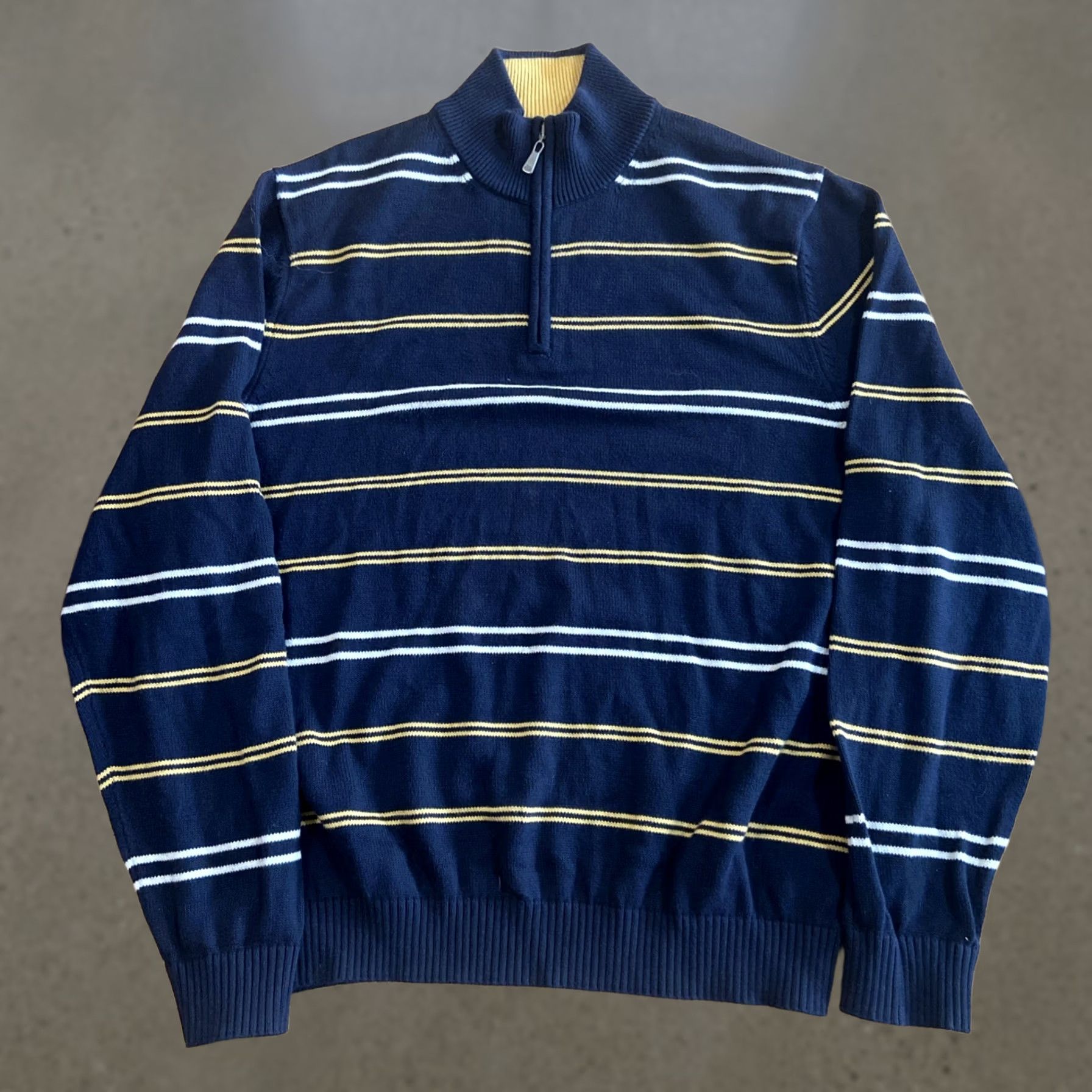 Brooks Brothers VINTAGE Brooks Brothers Country Club Sweater Mens L Blue Quarter Zip Golf Size US L / EU 52-54 / 3 - 1 Thumbnail