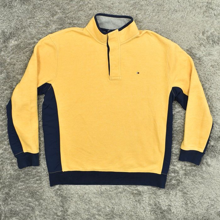 Yellow tommy store hilfiger quarter zip