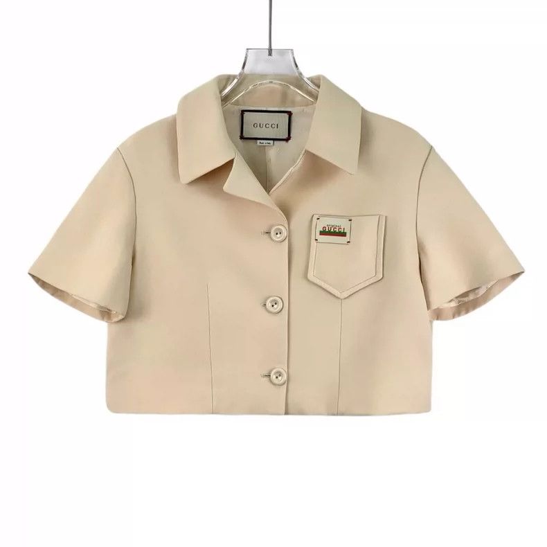 Gucci Beige Wool Short Sleeve Jacket- DMC