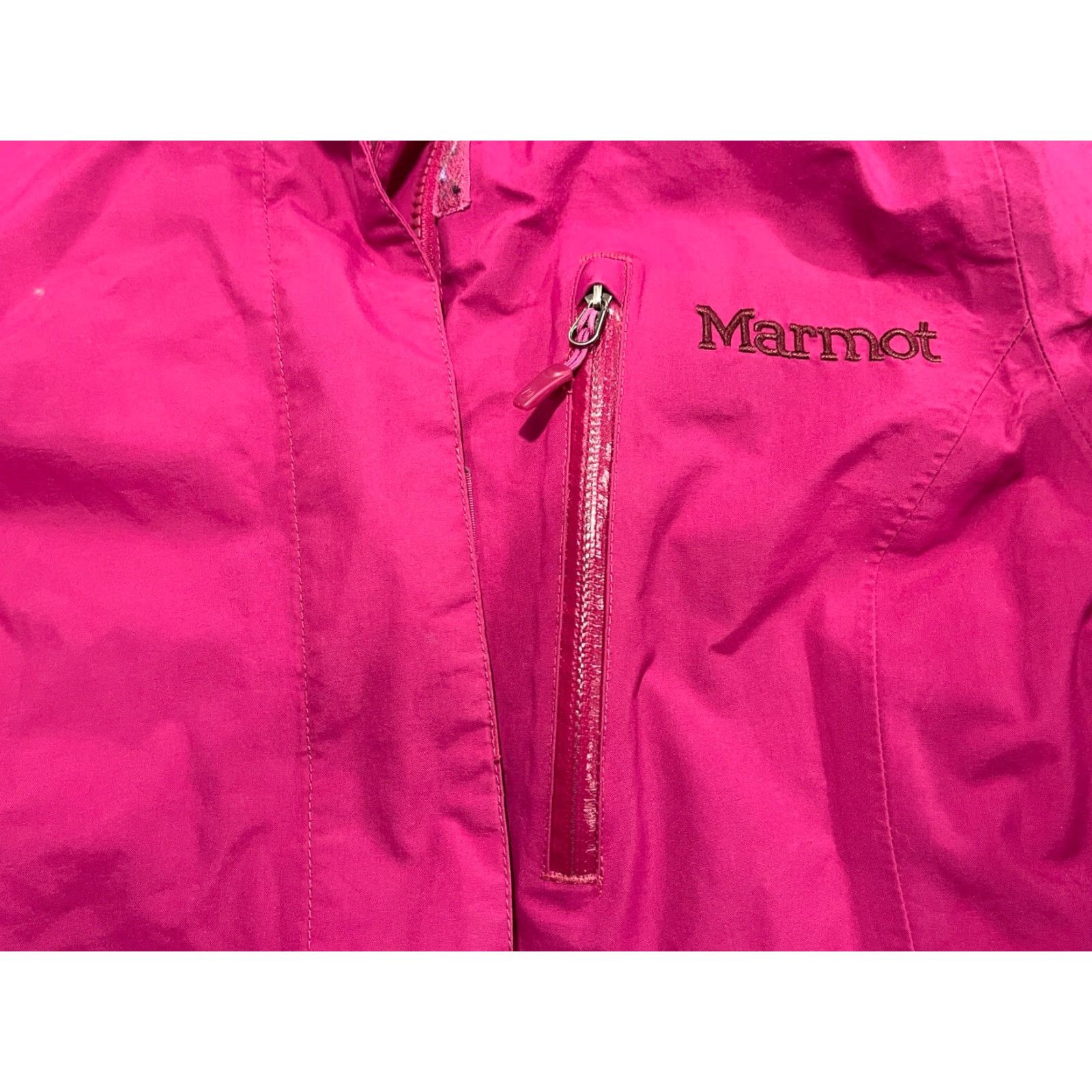 Marmot Marmot Jacket Women Sz S Fuchsia Full Zip Hood Rain Windbreaker Nylon Outer Size S / US 4 / IT 40 - 3 Thumbnail
