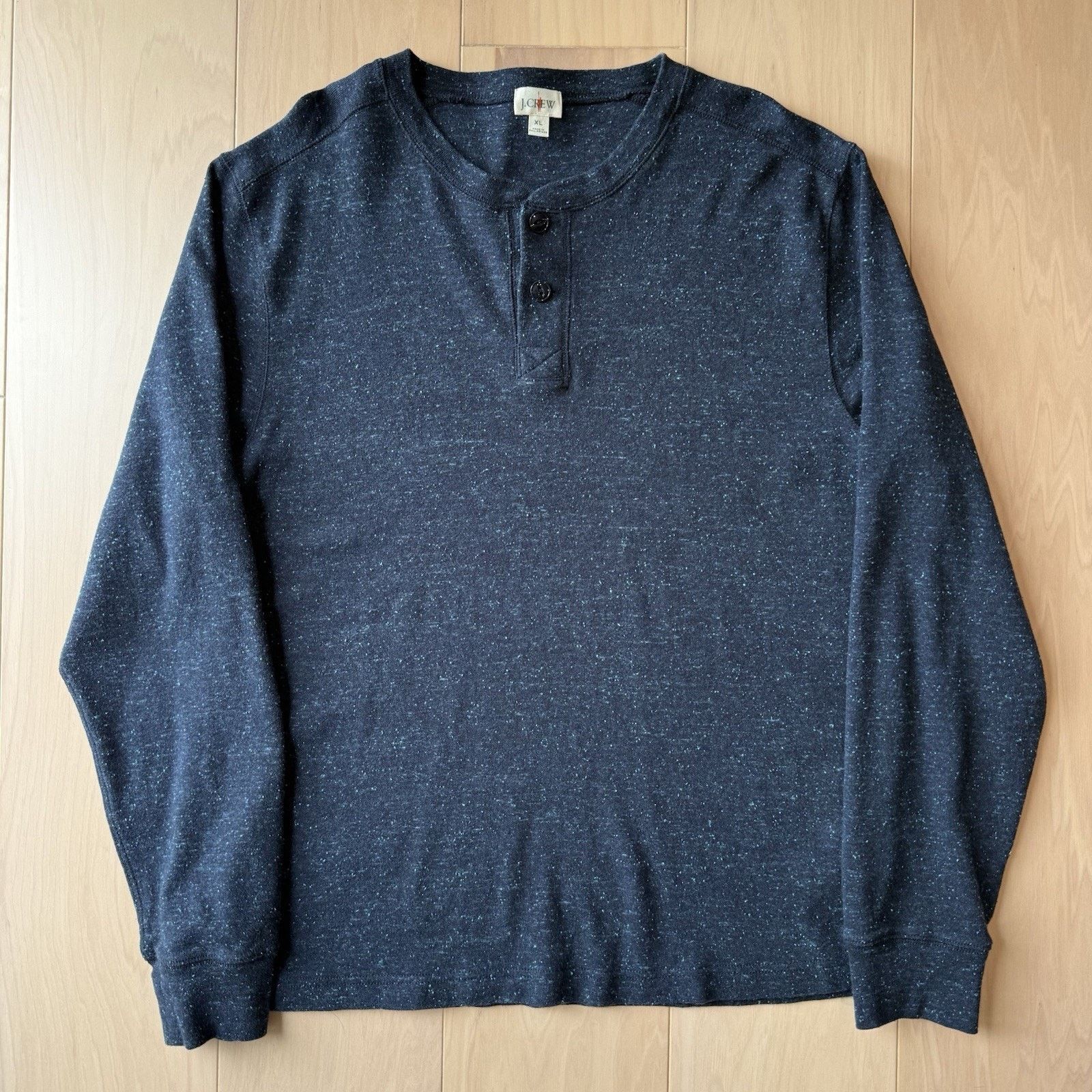 J.Crew J Crew Oarsman Henley Shirt XL Blue Long Sleeve Cotton Size US XL / EU 56 / 4 - 2 Thumbnail