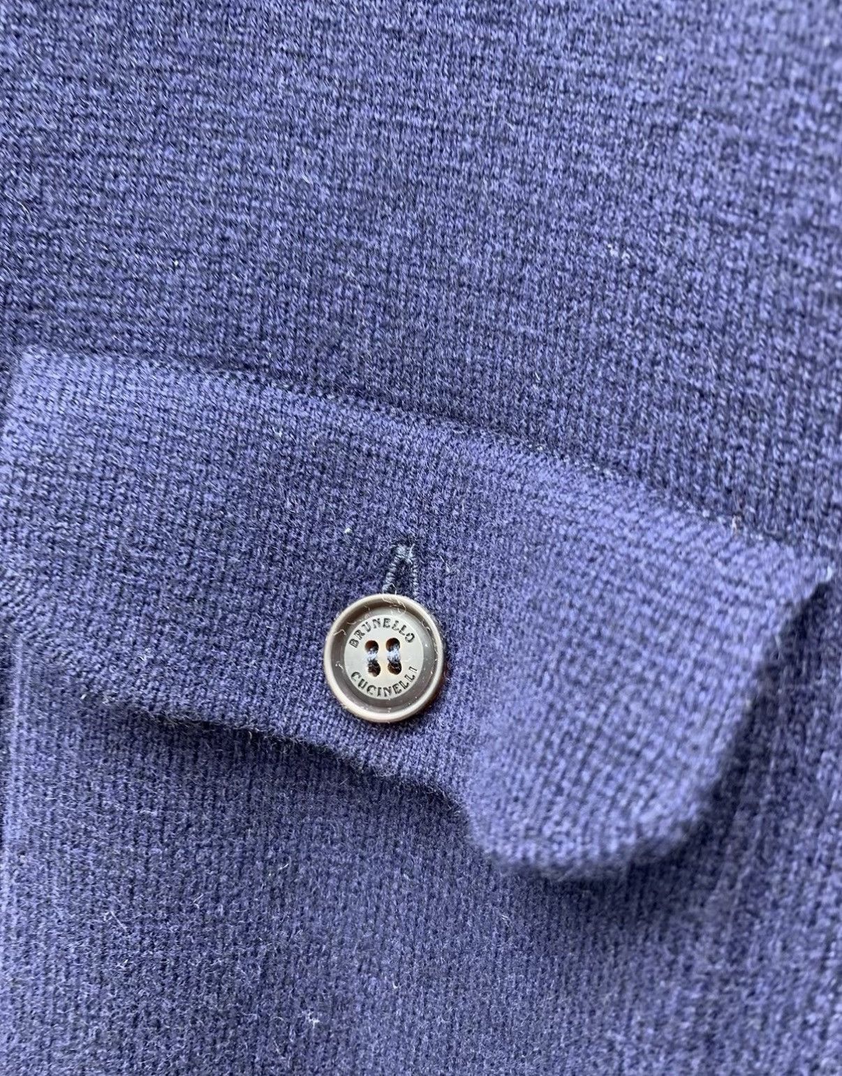 Brunello Cucinelli BRUNELLO CUCINELLI Dark Blue Thickened Wool Jacket Size US M / EU 48-50 / 2 - 6 Thumbnail