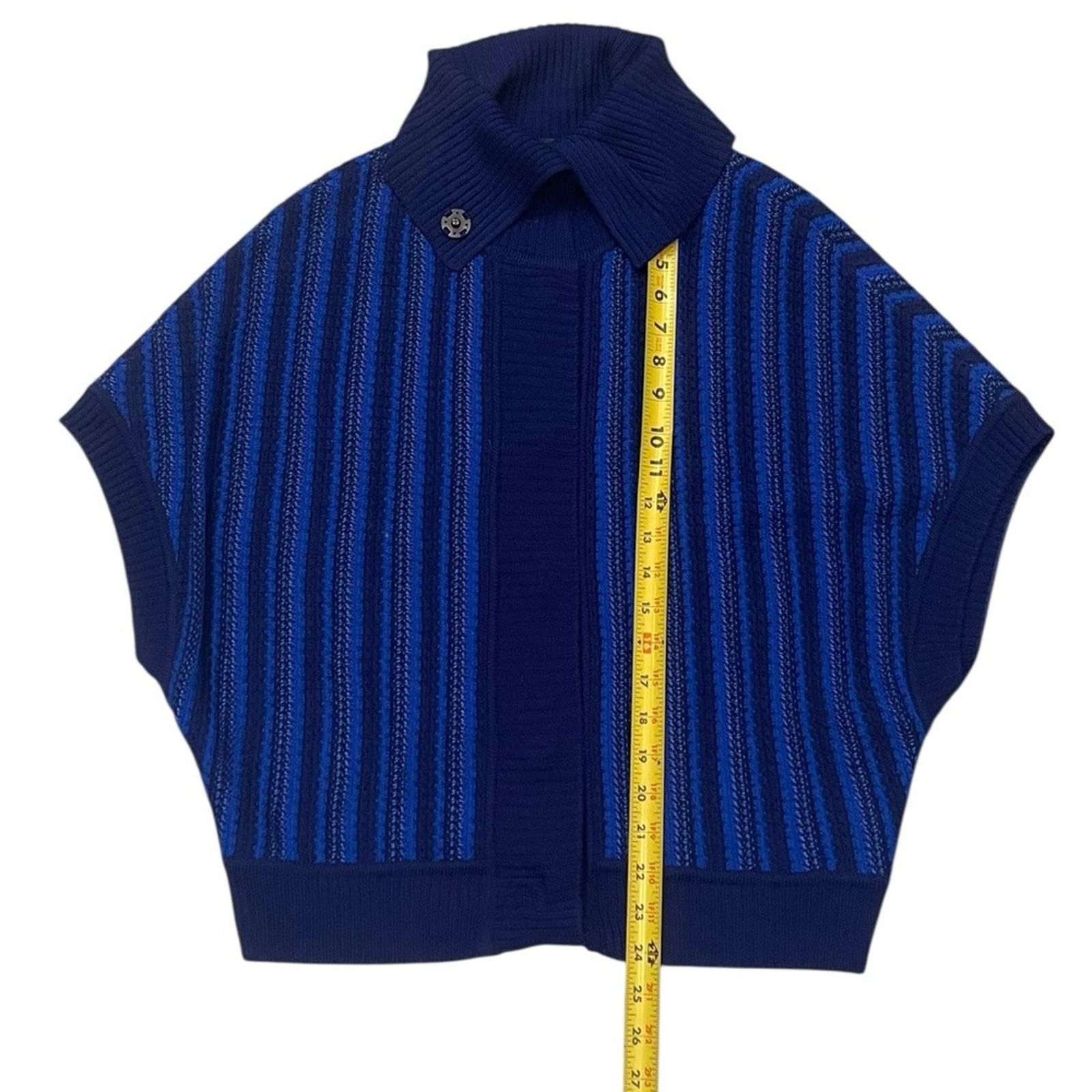 St. John St. John Navy and Royal Blue Cowl Neck Sweater Size:S Size S / US 4 / IT 40 - 8 Thumbnail