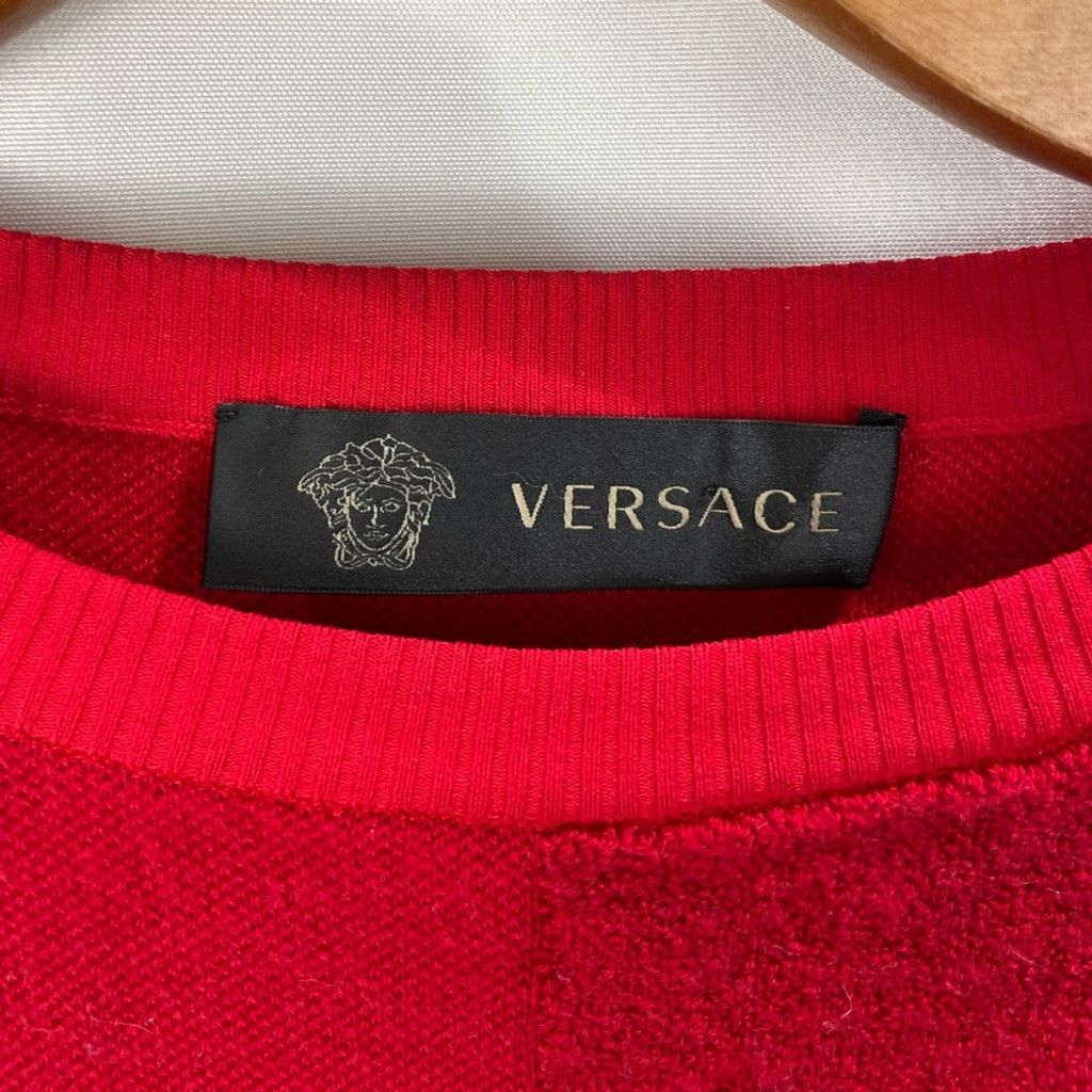 Versace VERSACE Medusa Stretch Terry Crewneck Hot Red Size IT 52/ L Size US L / EU 52-54 / 3 - 7 Thumbnail