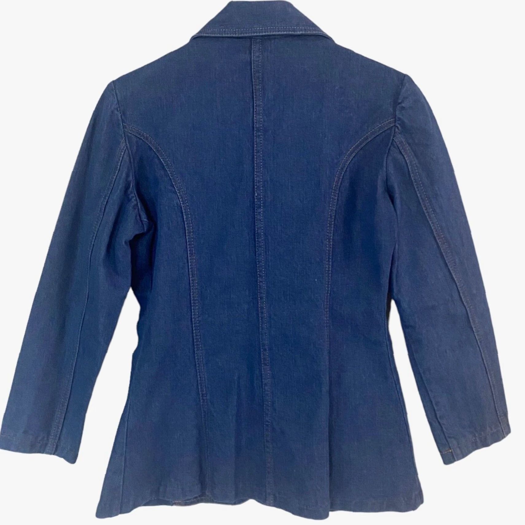 Sears VINTAGE Sears Fashion Denim Jacket Womens Size 10P Petite Blue Jean Blazer Pockets Size 32" / US 10 / IT 46 - 3 Thumbnail