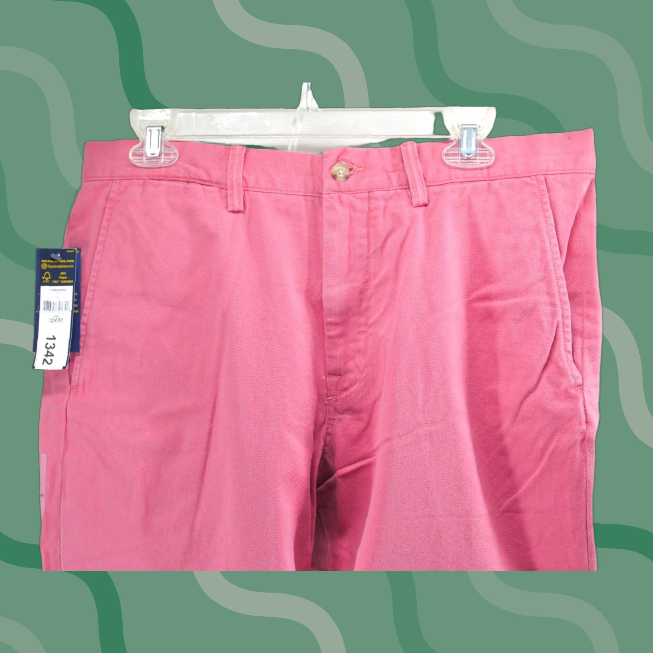 Polo Ralph Lauren Mens Chino Pants Classic Straight Fit Pink Red 32 x 30