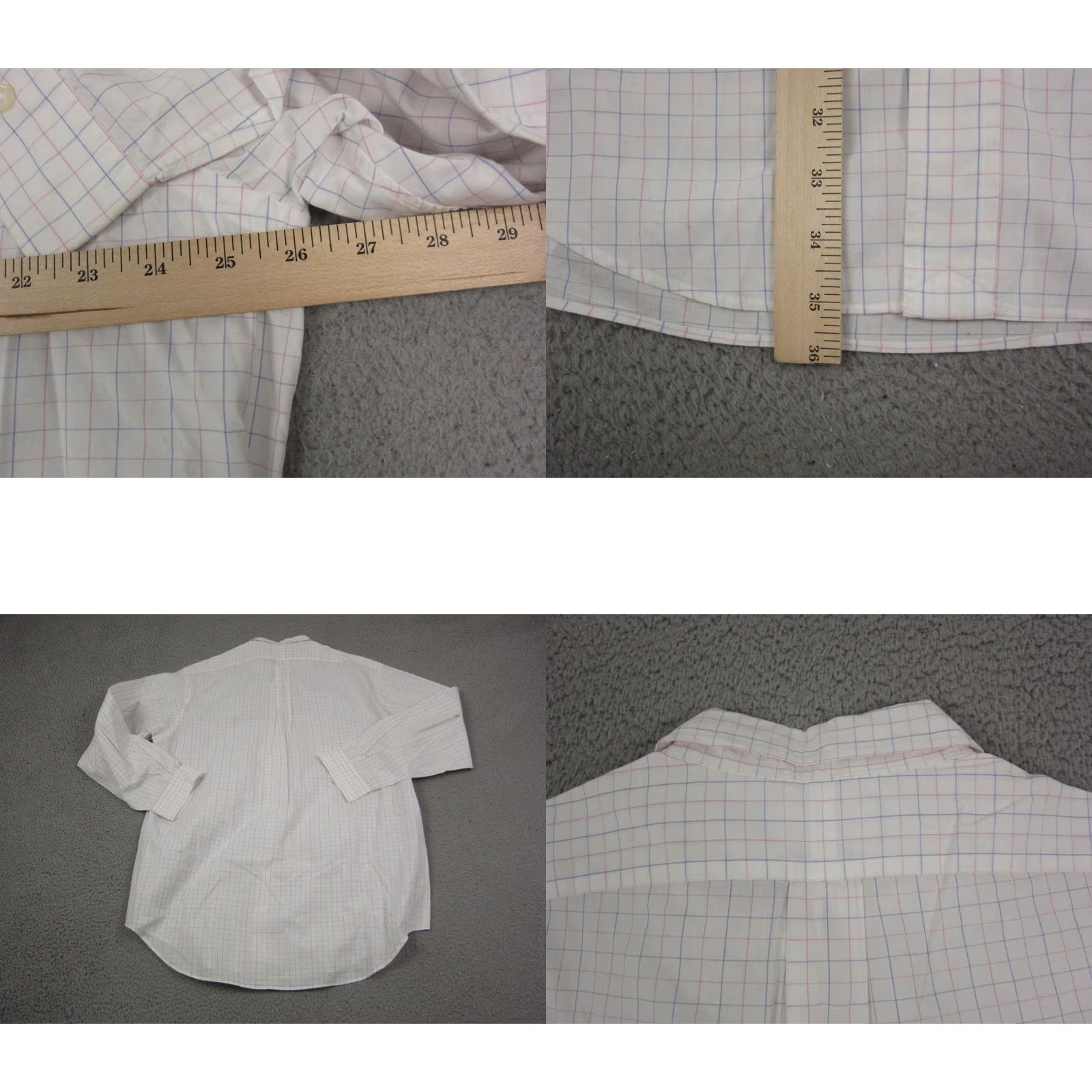 Ralph Lauren Ralph Lauren Shirt Adult 17 Button-Down Check Cotton Long Sleeve White Pink Blue Pony Mens 90s Vintage Size US XL / EU 56 / 4 - 8 Thumbnail