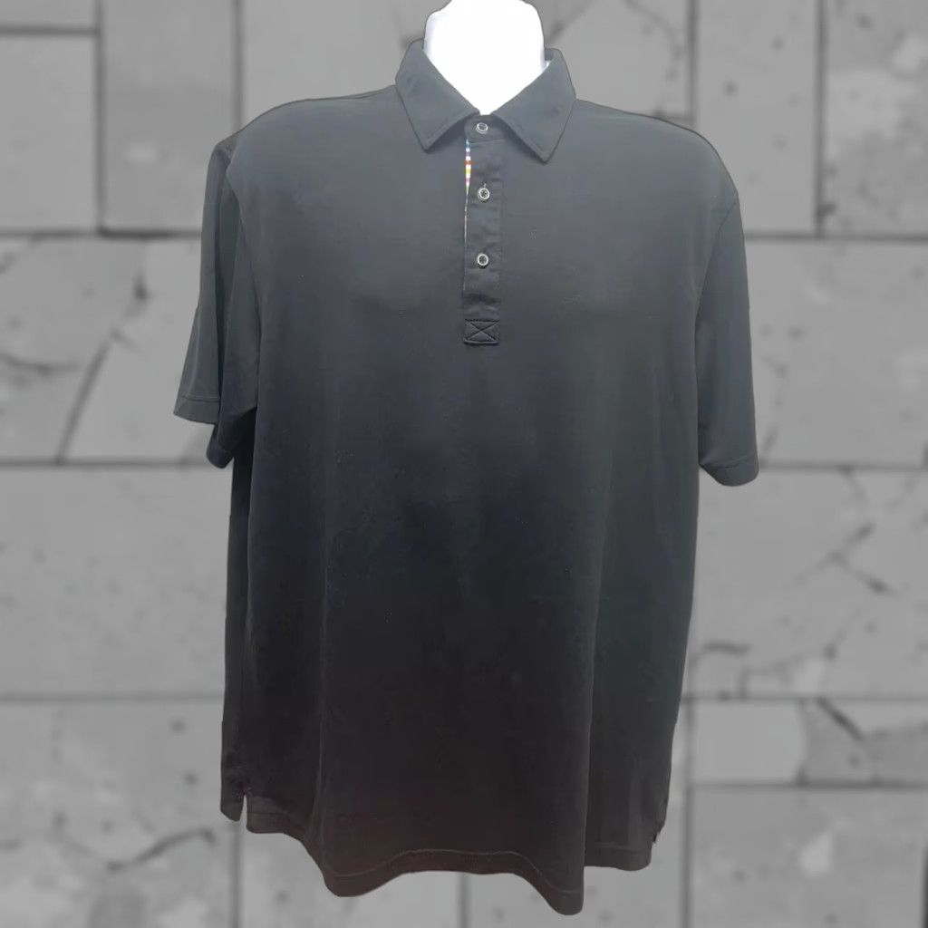 BUGATCHI Bugatchi Black Polo Mens L Golf Size US L / EU 52-54 / 3 - 1 Thumbnail