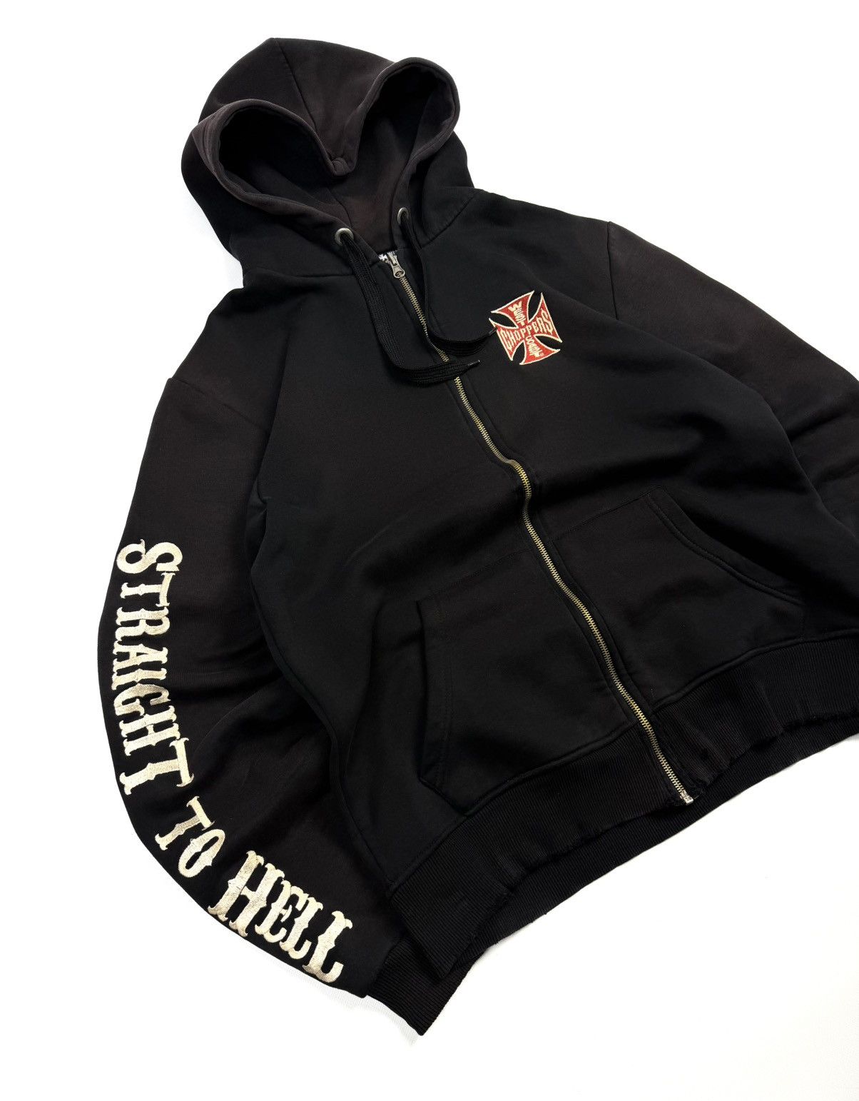 West Coast Choppers West Coast Choppers Faded Zip Hoodie Straight To Hell Y2K Size US L / EU 52-54 / 3 - 5 Thumbnail