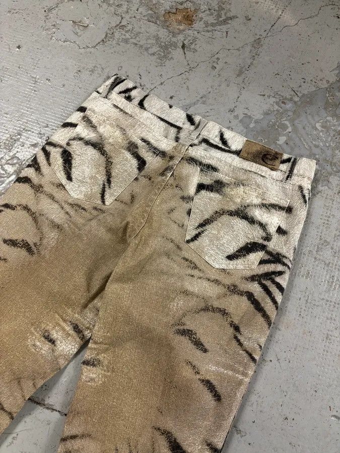 Just Cavalli 2000s Cavalli White & Beige Zebra Gradient Pants Size 28" / US 6 / IT 42 - 7 Thumbnail