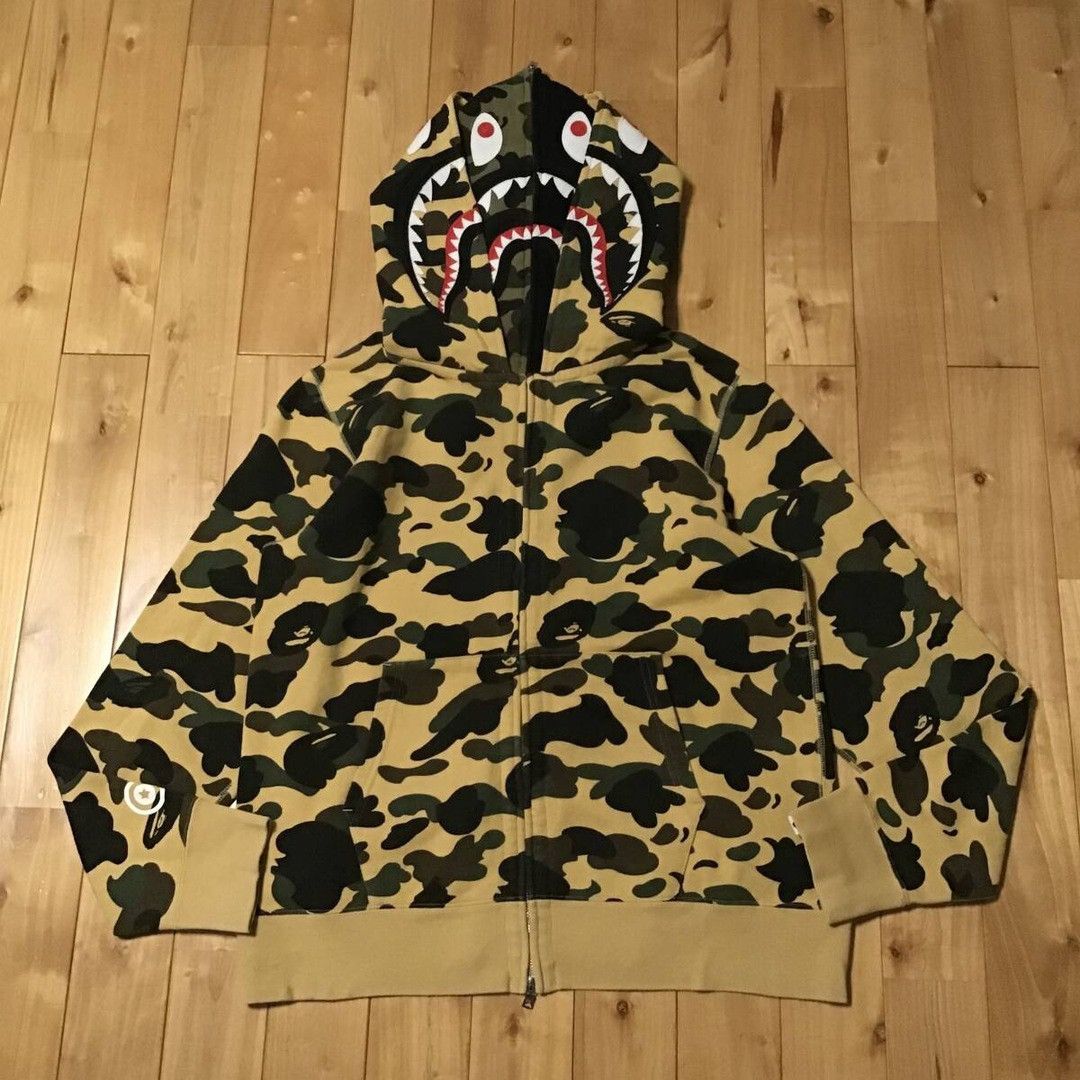 BAPE Double Shark full zip hoodie 1st camo a bathing ape