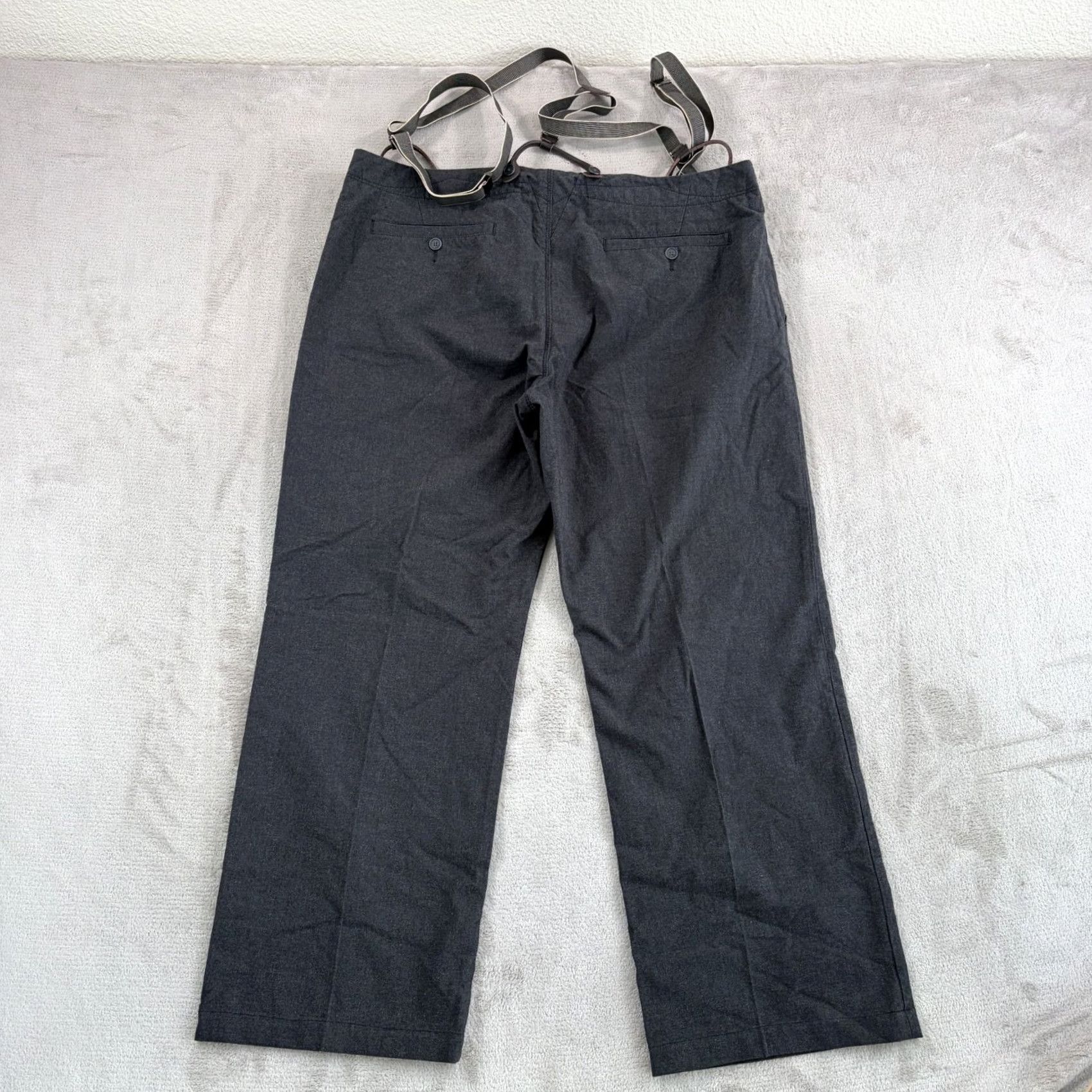 John Varvatos John Varvatos USA Pants Suspender Charcoal Heather Men 38x28 Wide Leg NWT Dress Pants Flat Front Button Zip Regular Size US 38 / EU 54 - 5 Thumbnail