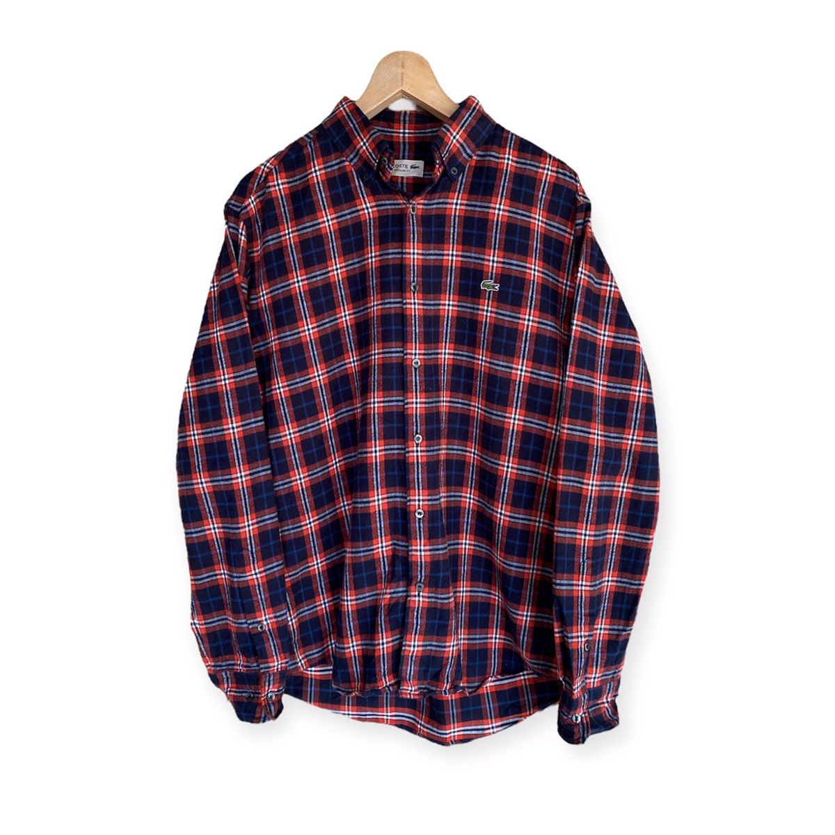 Lacoste Vintage Lacoste Small Logo Plaid Tartan Flannel Shirt Size US M / EU 48-50 / 2 - 1 Thumbnail