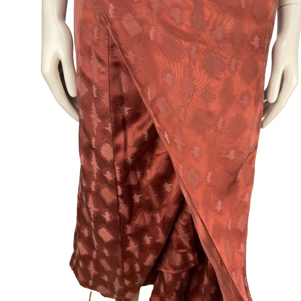 Callaway Revolve CALLAHAN Sami Rust Satin Tie Waist Midi Dress sz XS Size XS / US 0-2 / IT 36-38 - 10 Thumbnail