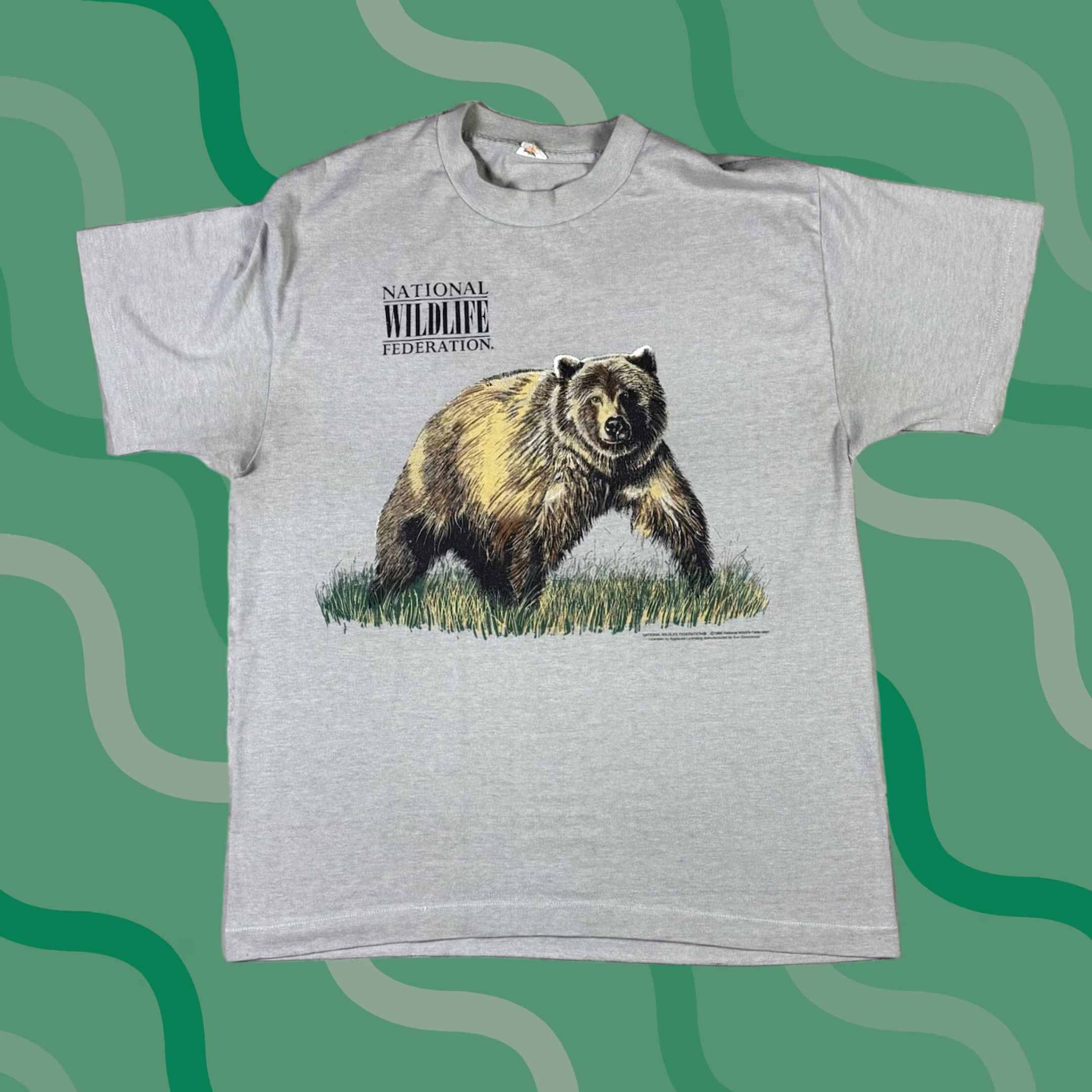 Vintage VINTAGE National Wildlife T Shirt Brown Bear Art M & M Size M USA 80s 90s Graphic Print Crew Neck Short Sleeve Men Brown USA Knit Cotton T-Shirt Mens Size US M / EU 48-50 / 2 - 1 Thumbnail