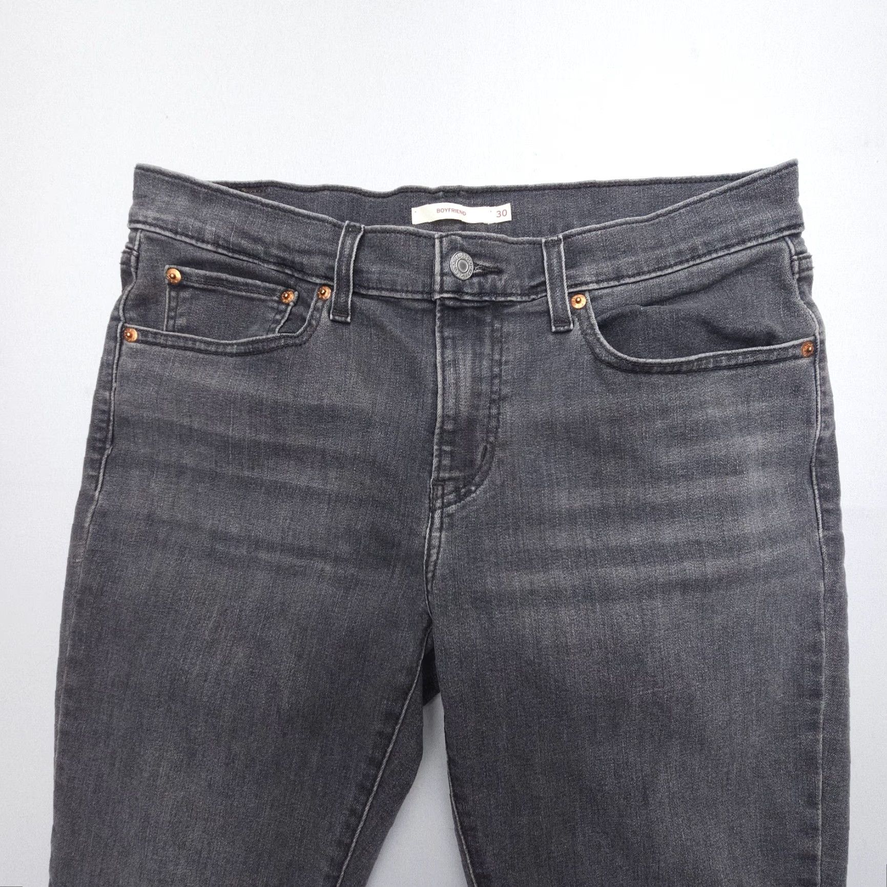 Levi's Levi's Jeans Boyfriend Size 30 Gray Denim Stretch 27" Inseam Mid Rise Regular Fit Women 5-Pocket Design Vintage: No Theme: 90s Size 30" / US 8 / IT 44 - 4 Thumbnail