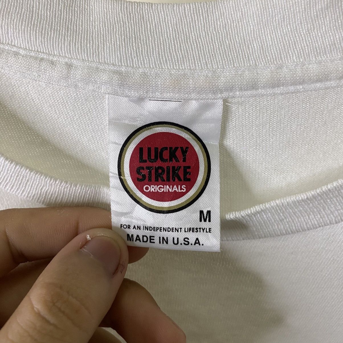 Vintage Vintage 1990s Lucky Strike Racing Promo T Shirt Made in USA Size US M / EU 48-50 / 2 - 4 Thumbnail