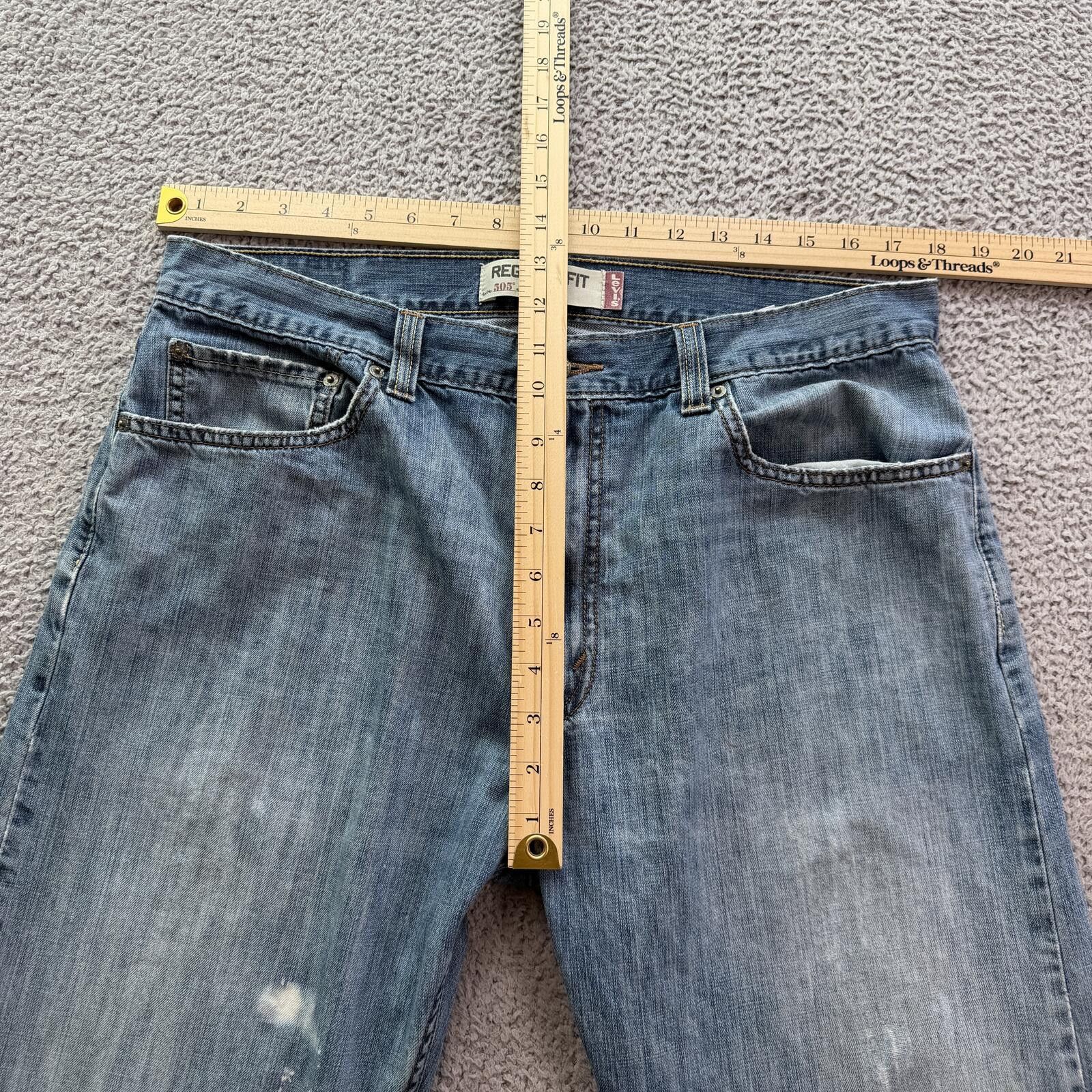 Levi's Levis 505 Regular Fit Jeans Mens 36x30 Light Wash Denim Size US 36 / EU 52 - 3 Thumbnail