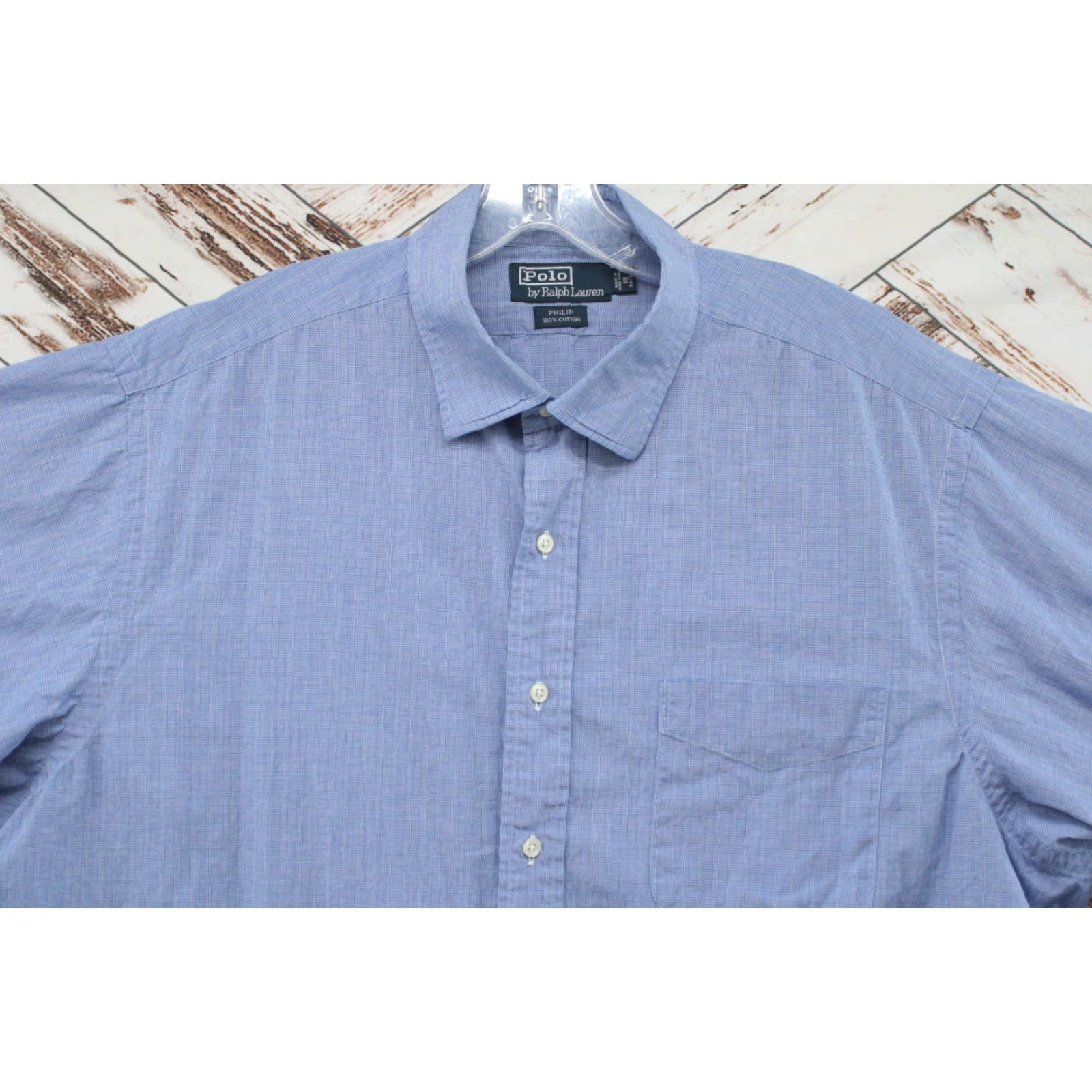 Polo Ralph Lauren VINTAGE Polo Ralph Lauren Philips Shirt Men's 18 34/35 Button Up Blue Checks Size US XXL / EU 58 / 5 - 3 Thumbnail