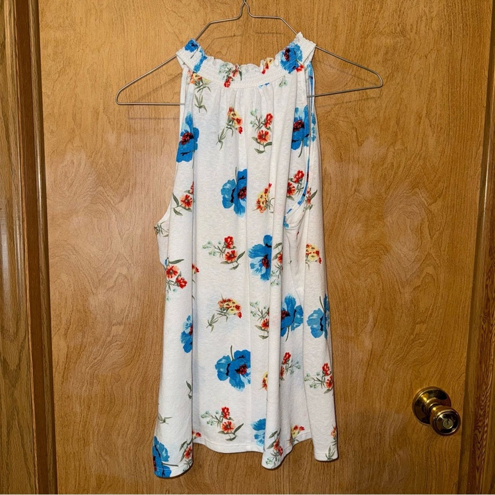Loft Loft Halter Tank White and Blue Floral Print Size Large Size L / US 10 / IT 46 - 3 Thumbnail