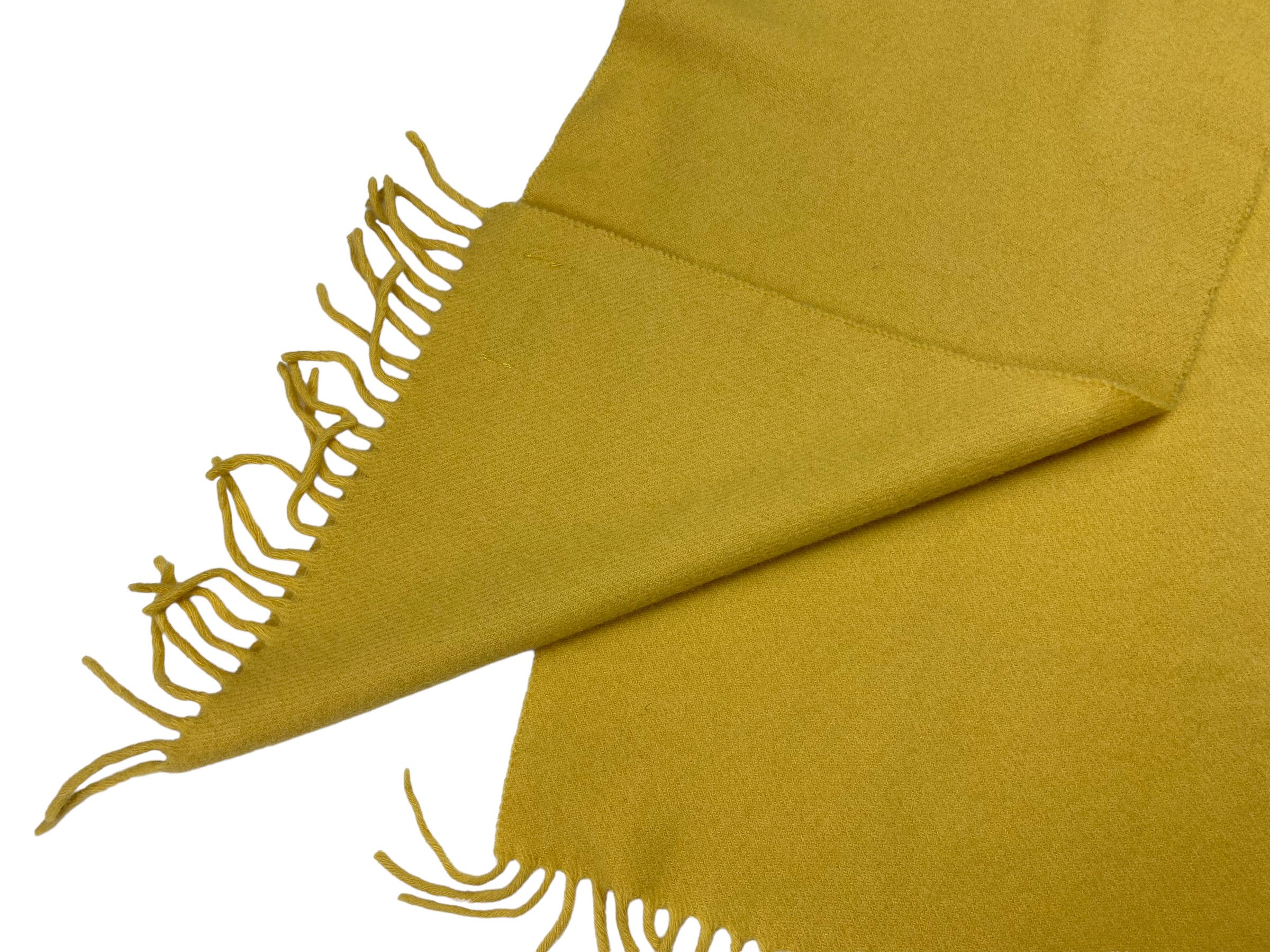 Sisley × Vintage Sisley Mustard Wool Scarf Vintage Italian Made Winter Acces Size ONE SIZE - 9 Thumbnail