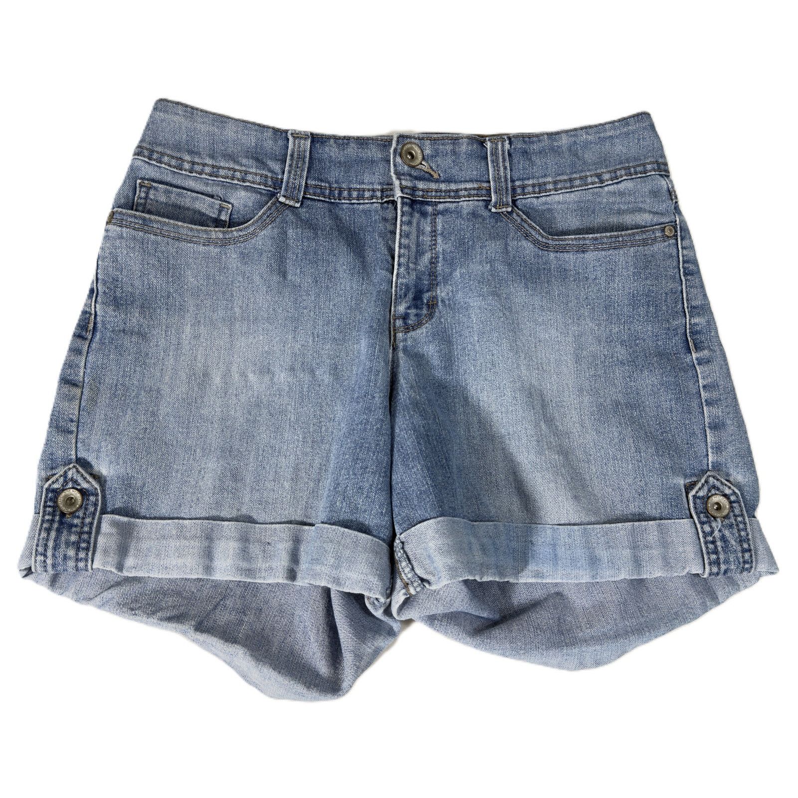 Nine West Nine West Women Denim Shorts Size 8 W28 Blue Cuffed Stretch Size 30" / US 8 / IT 44 - 1 Thumbnail