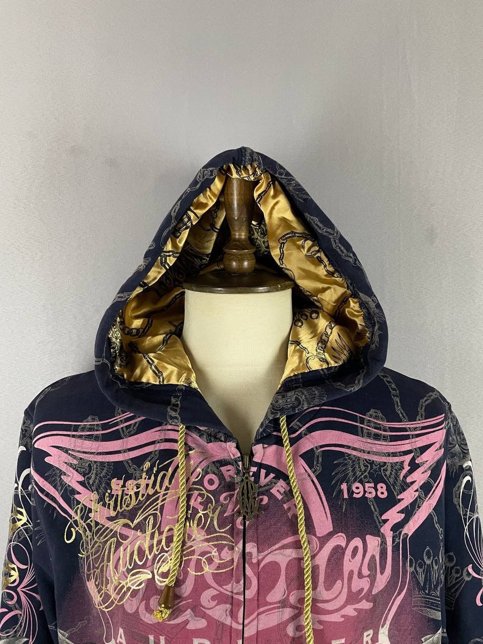 Christian Audigier Christian Audigier Hoodie Zip Navy Rare Size US L / EU 52-54 / 3 - 3 Thumbnail