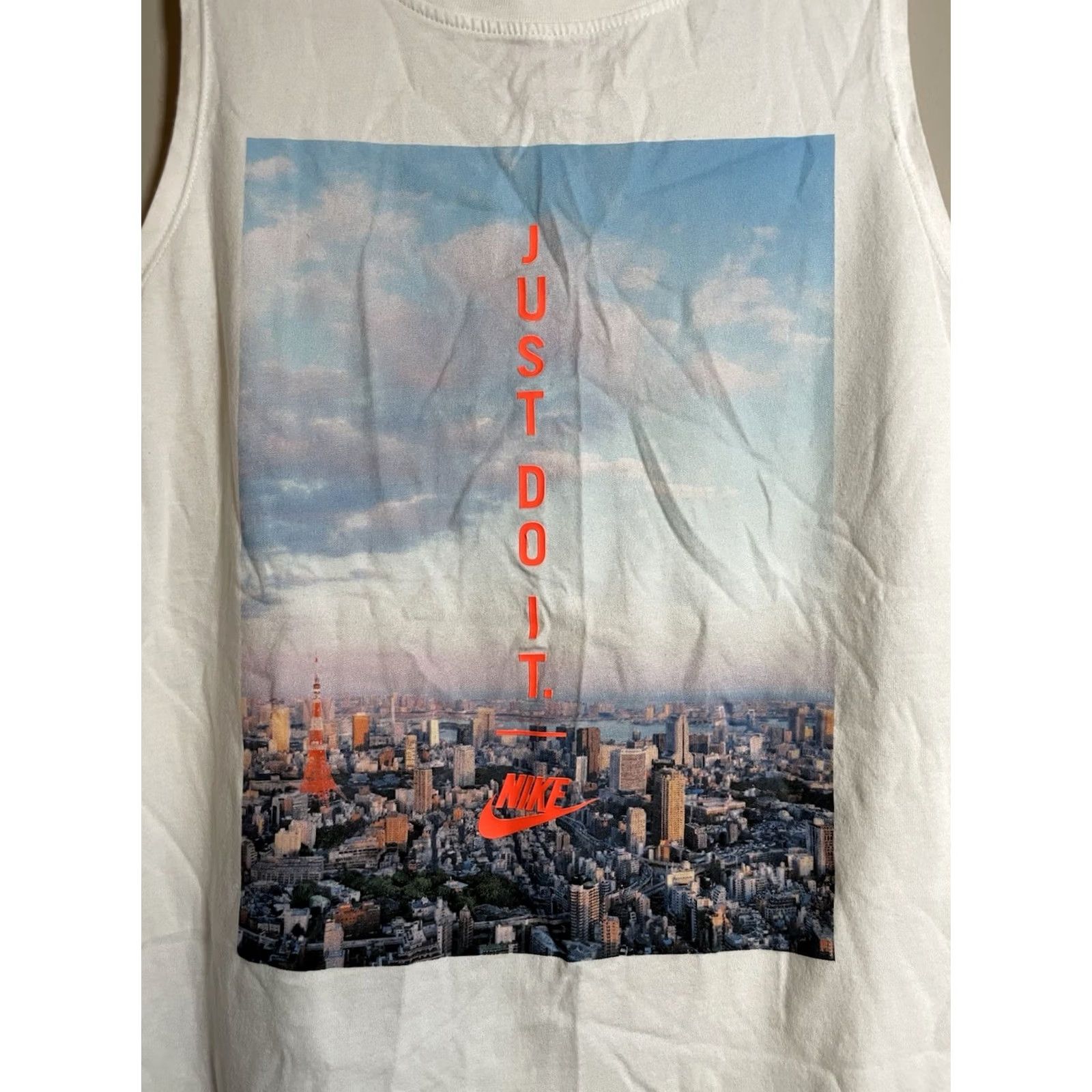Nike NIKE Just Do It Graphic Print Tank Shirt Sleeveless White S Unisex Adults 26" 18" Pit to Pit Size US S / EU 44-46 / 1 - 2 Thumbnail