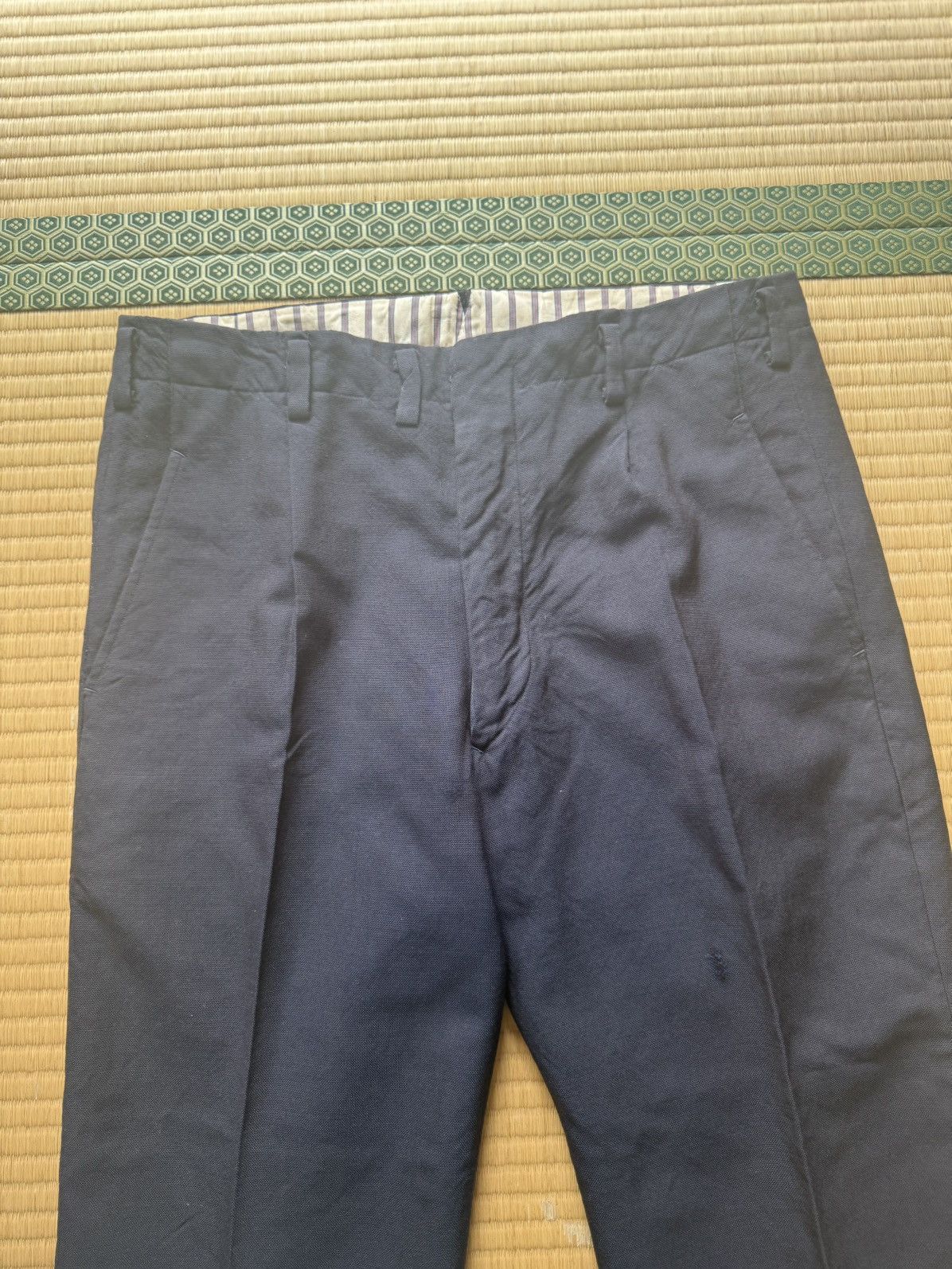 Other Japanese Vintage Navy Wool Slacks Three Stars Tex Mitsuboshi Size US 32 / EU 48 - 4 Thumbnail