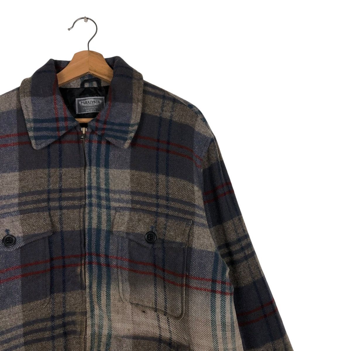 Japanese Brand 🔥VINTAGE FLANNEL WOOL JACKET ZIPPER PARALYSER ISSEY MIYAKE Size US M / EU 48-50 / 2 - 8 Thumbnail