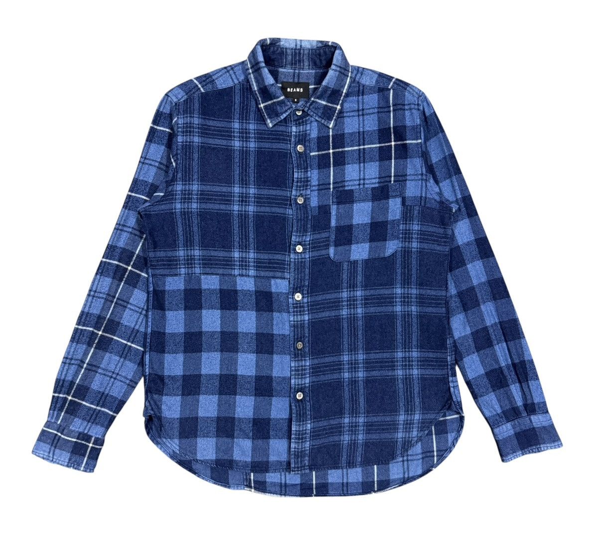 Vtg🔥Beams Japan Checked Patchwork Oxford Shirt