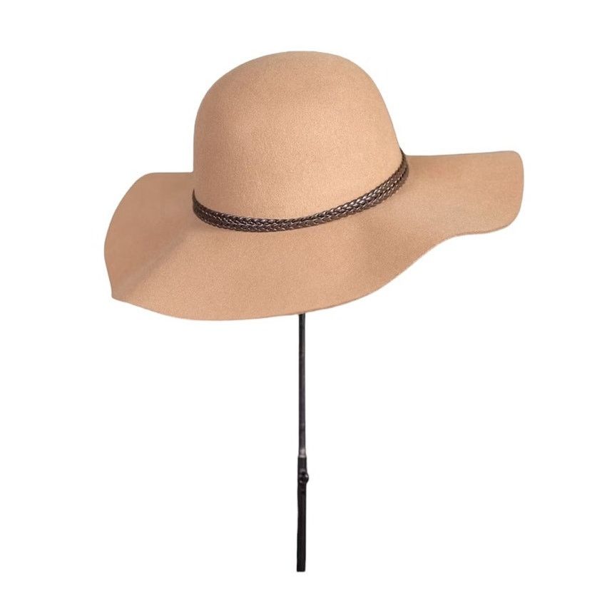 Other Women's Tan with Braid Trim Lightweight Cotton Blend Hat Size ONE SIZE - 1 Thumbnail