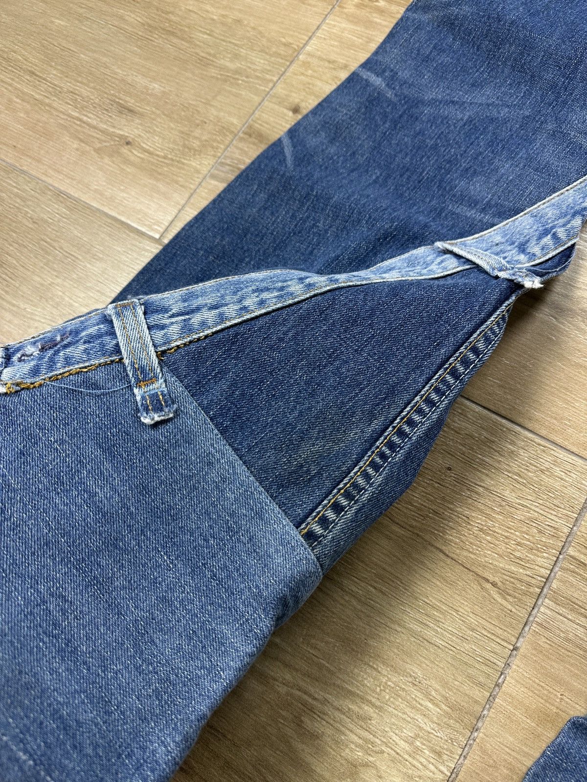 Levi's × Vintage Vintage Y2K Custom Levi’s Patchwork Flared Bootcut Jeans Size 30" / US 8 / IT 44 - 19 Thumbnail