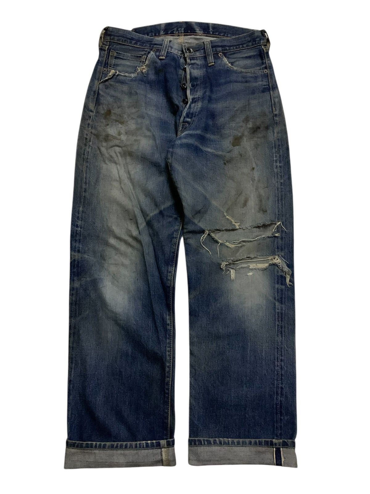 The Real McCoy's Vintage Selvedge Japan Distressed Denim Size US 31 - 1 Thumbnail