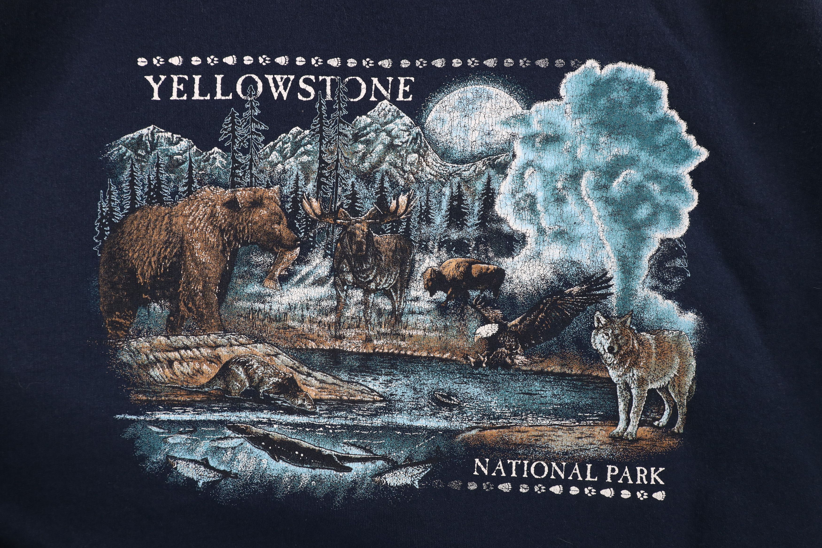 Vintage Vintage 90s Streetwear Yellowstone National Park Sweatshirt Size US XXL / EU 58 / 5 - 4 Thumbnail
