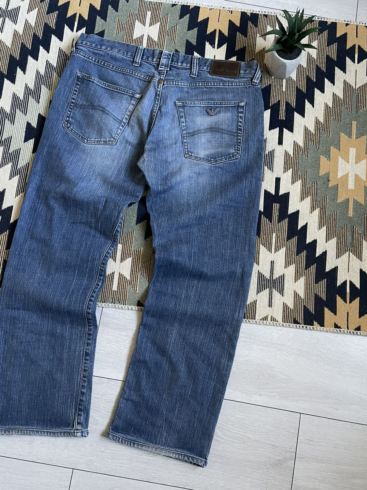 Armani × Vintage Vintage Armani Matal Logo Denim Jeans Size US 33 - 3 Thumbnail