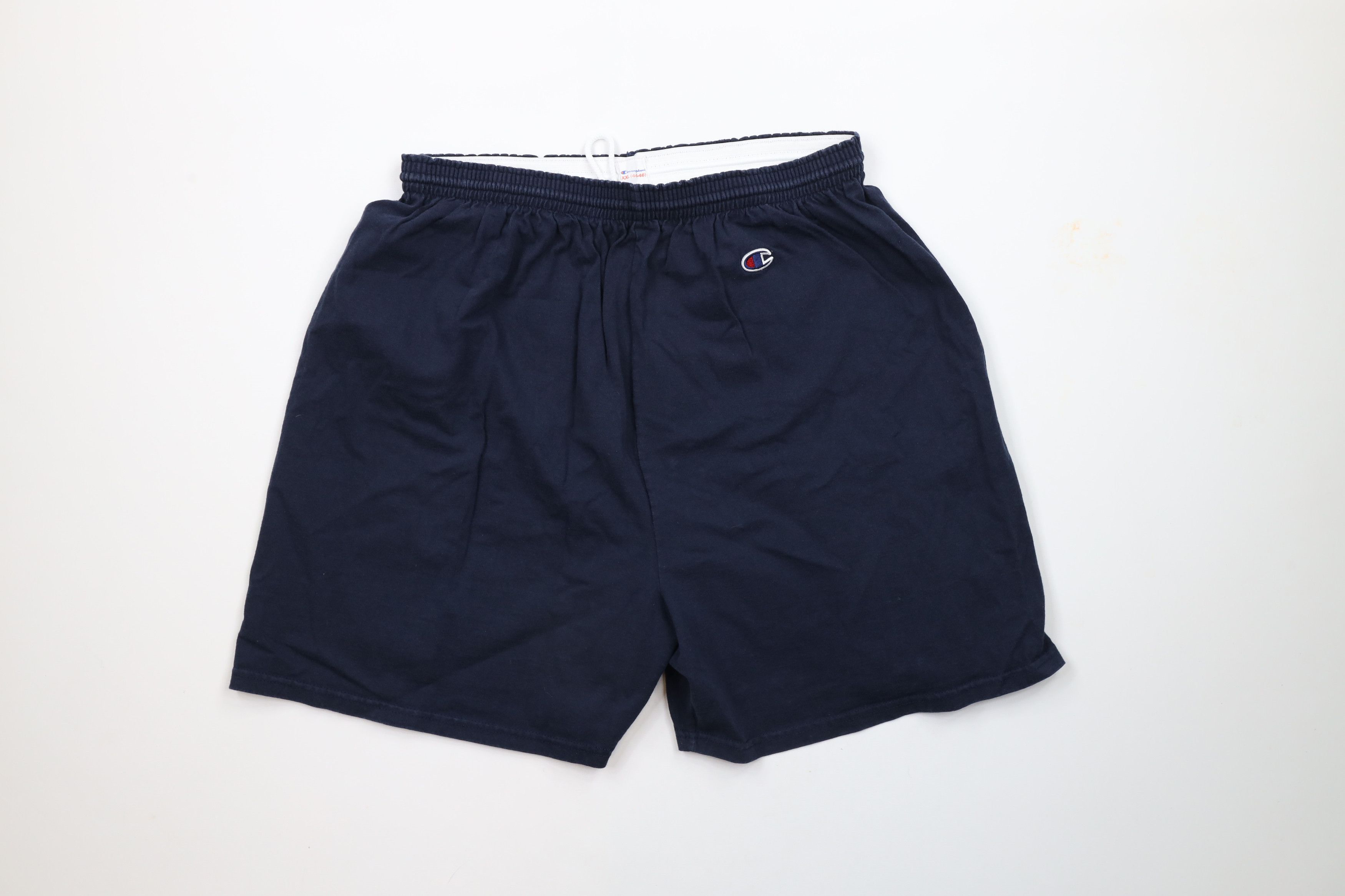 Champion × Vintage Vintage 90s Champion Logo Above Knee Shorts Blue Cotton Size US 38 / EU 54 - 1 Thumbnail