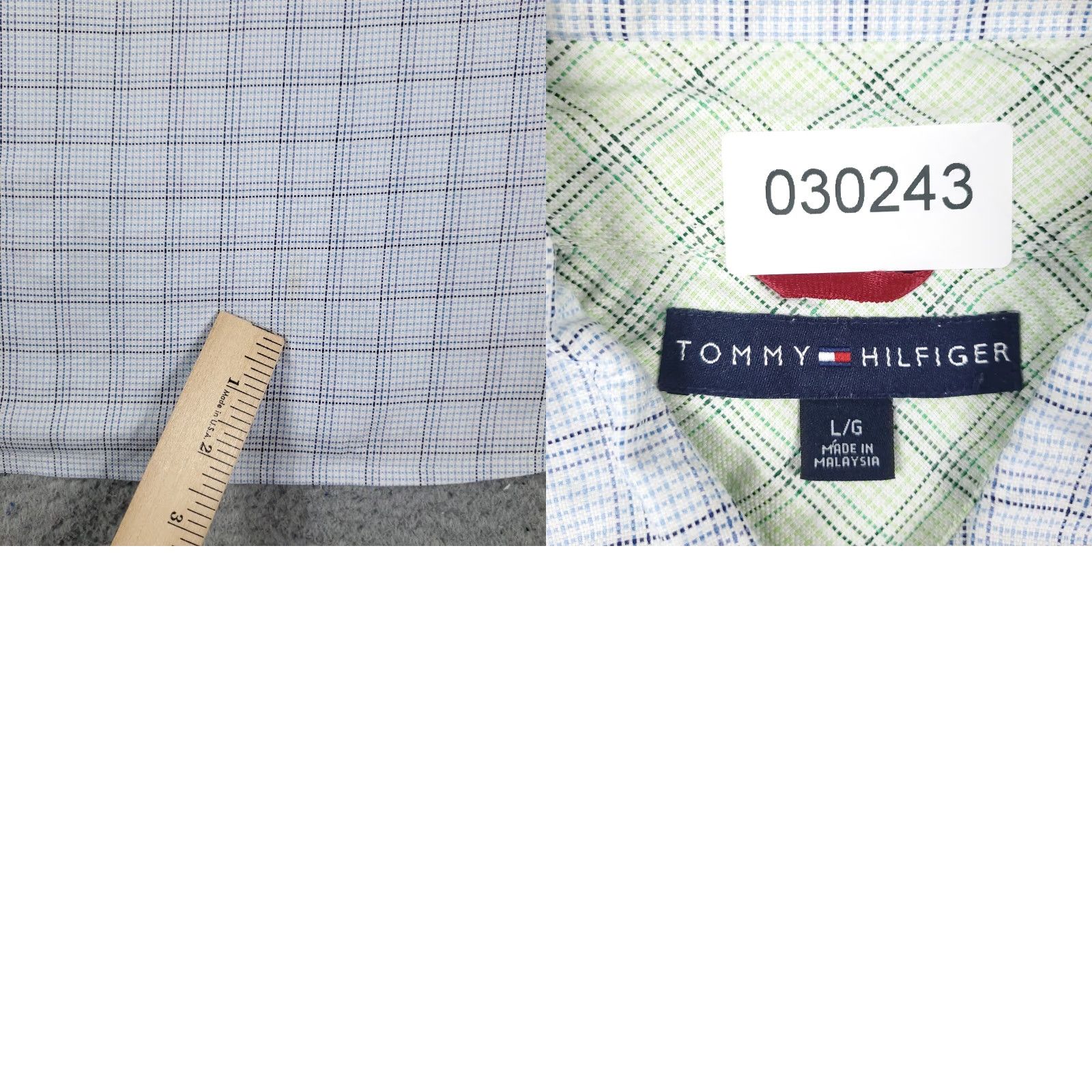 Tommy Hilfiger Tommy Hilfiger Blue Plaid Button-Up Shirt Men's Large Short Sleeve Casual Size US L / EU 52-54 / 3 - 8 Thumbnail