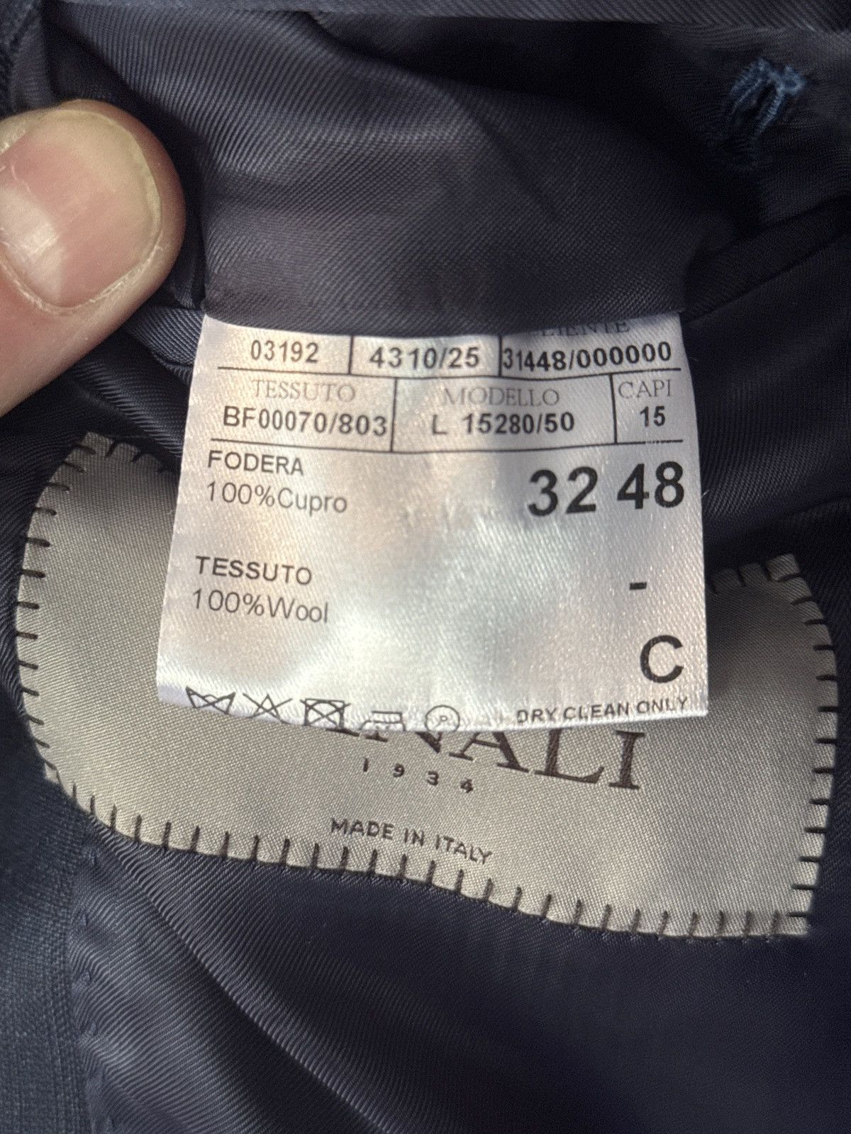 Canali Canali IT48 Made in Italy 100% Wool Navy Blazer NWT Size 38R - 8 Thumbnail