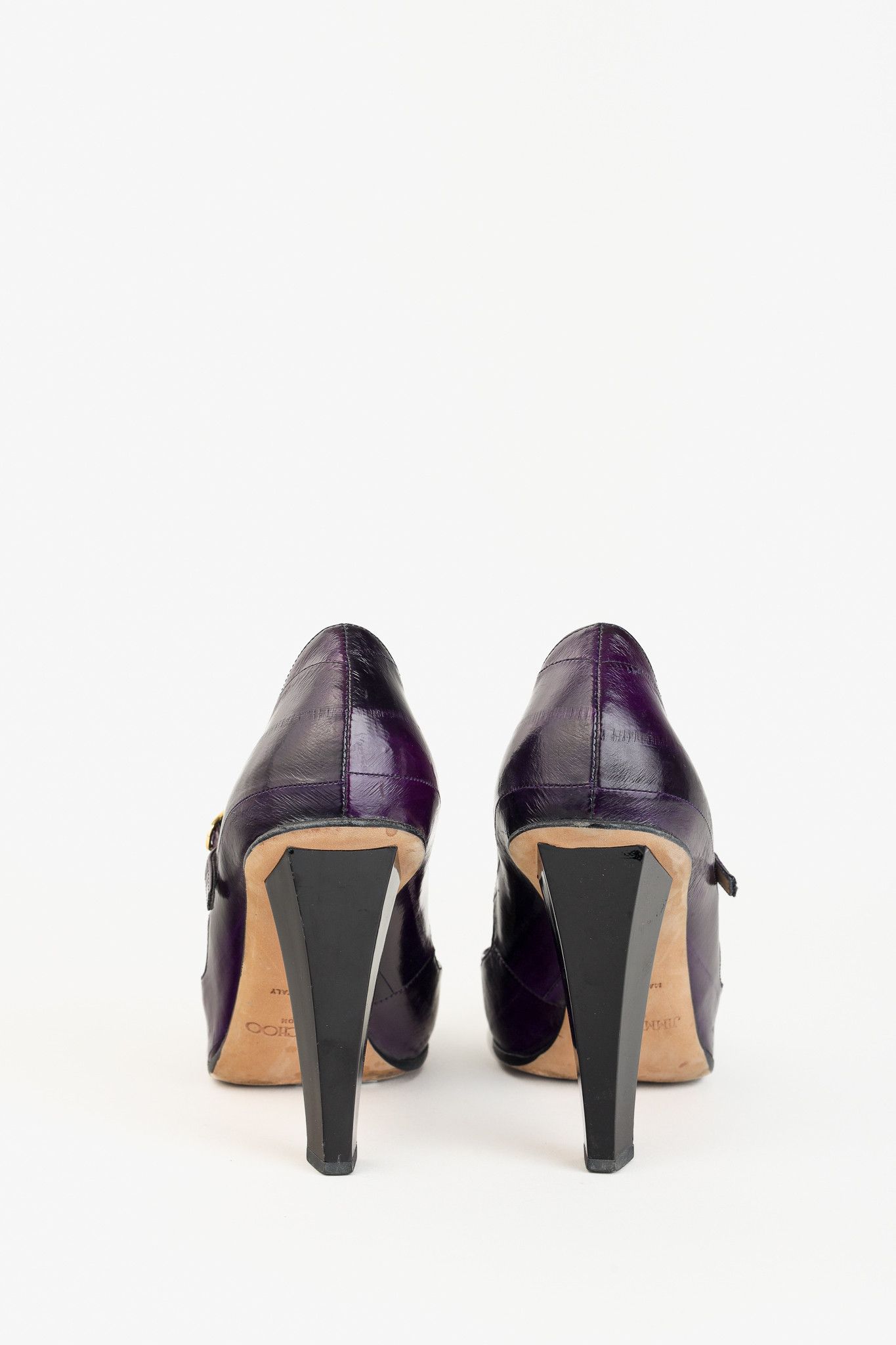 Jimmy Choo Jimmy Choo Kiln Purple Eel Mary Jane Pumps Size US 9 / IT 39 - 8 Thumbnail