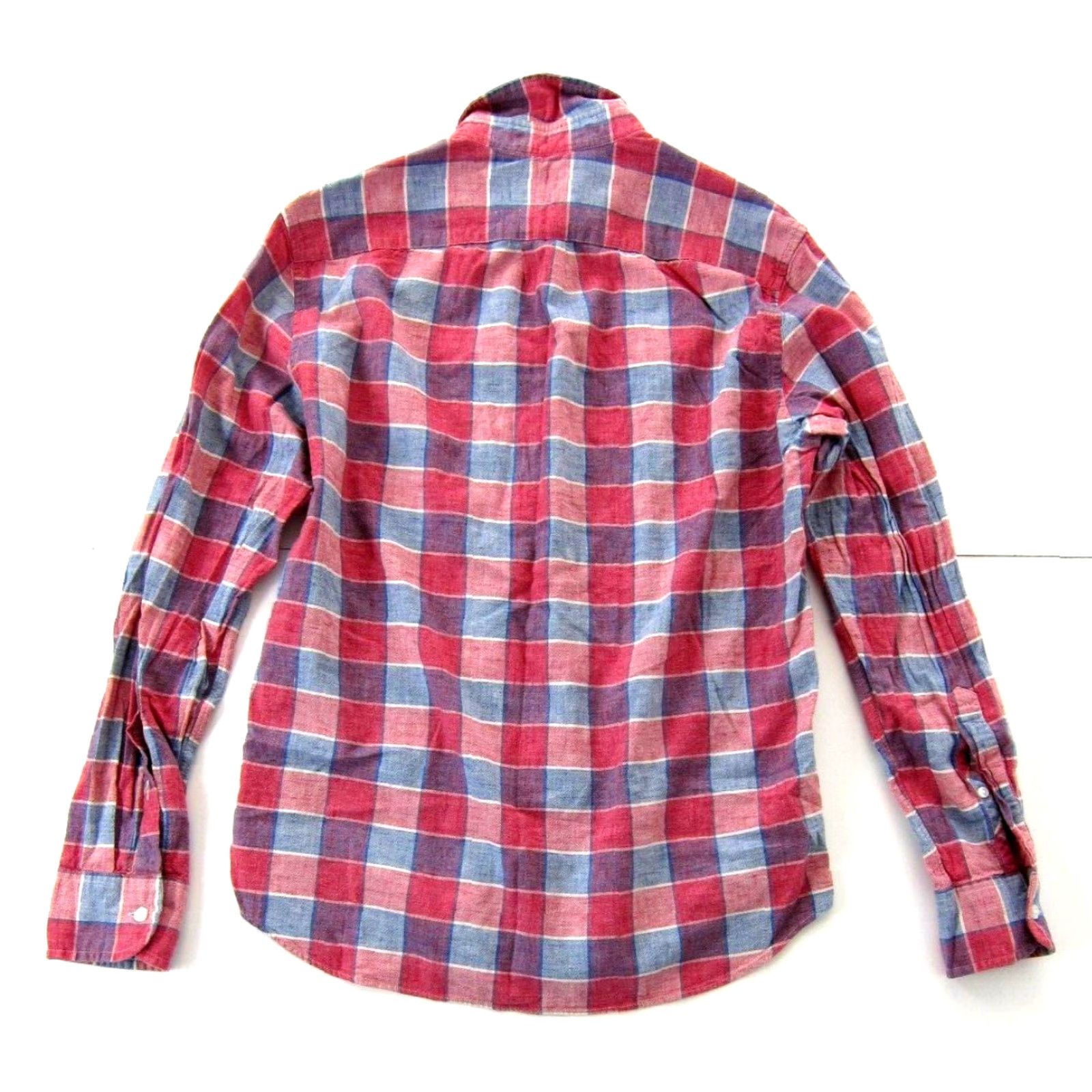 J.Crew J.Crew Homespun Button-Up 100% Cotton Plaid Slim Long Sleeve Shirt Medium Mens Red Blue Size US M / EU 48-50 / 2 - 2 Thumbnail
