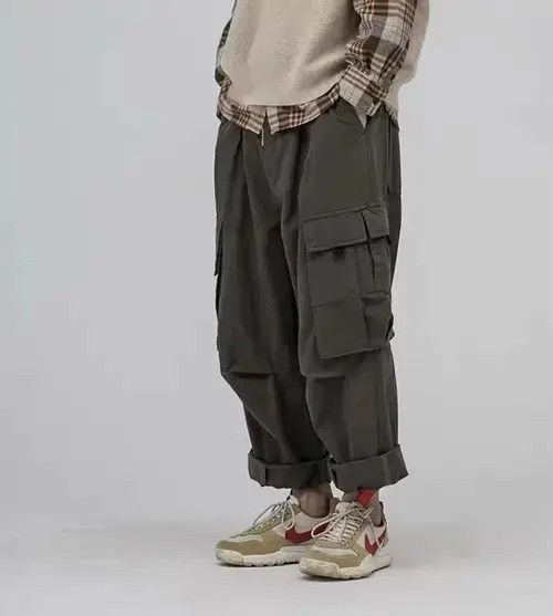 Japanese Brand 20AW Indigo Union Japan Grey Multi Pocket Worker Pants Size US 33 - 2 Thumbnail