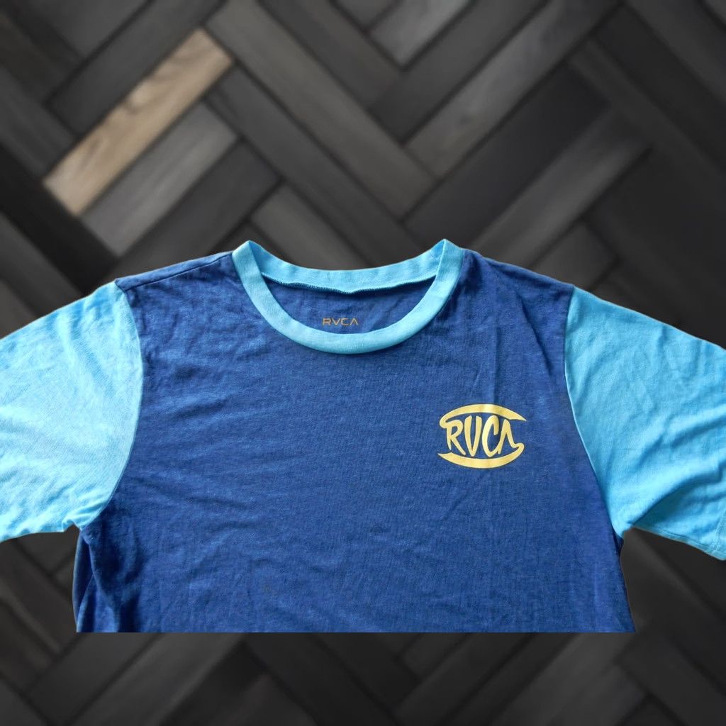 RVCA RVCA Men’s T-Shirt Size M Short Sleeve Cotton Blend Blue Mint Condition Regular Sleeve Type Tshirt Mens Modern Everyday Tee Size US M / EU 48-50 / 2 - 1 Thumbnail