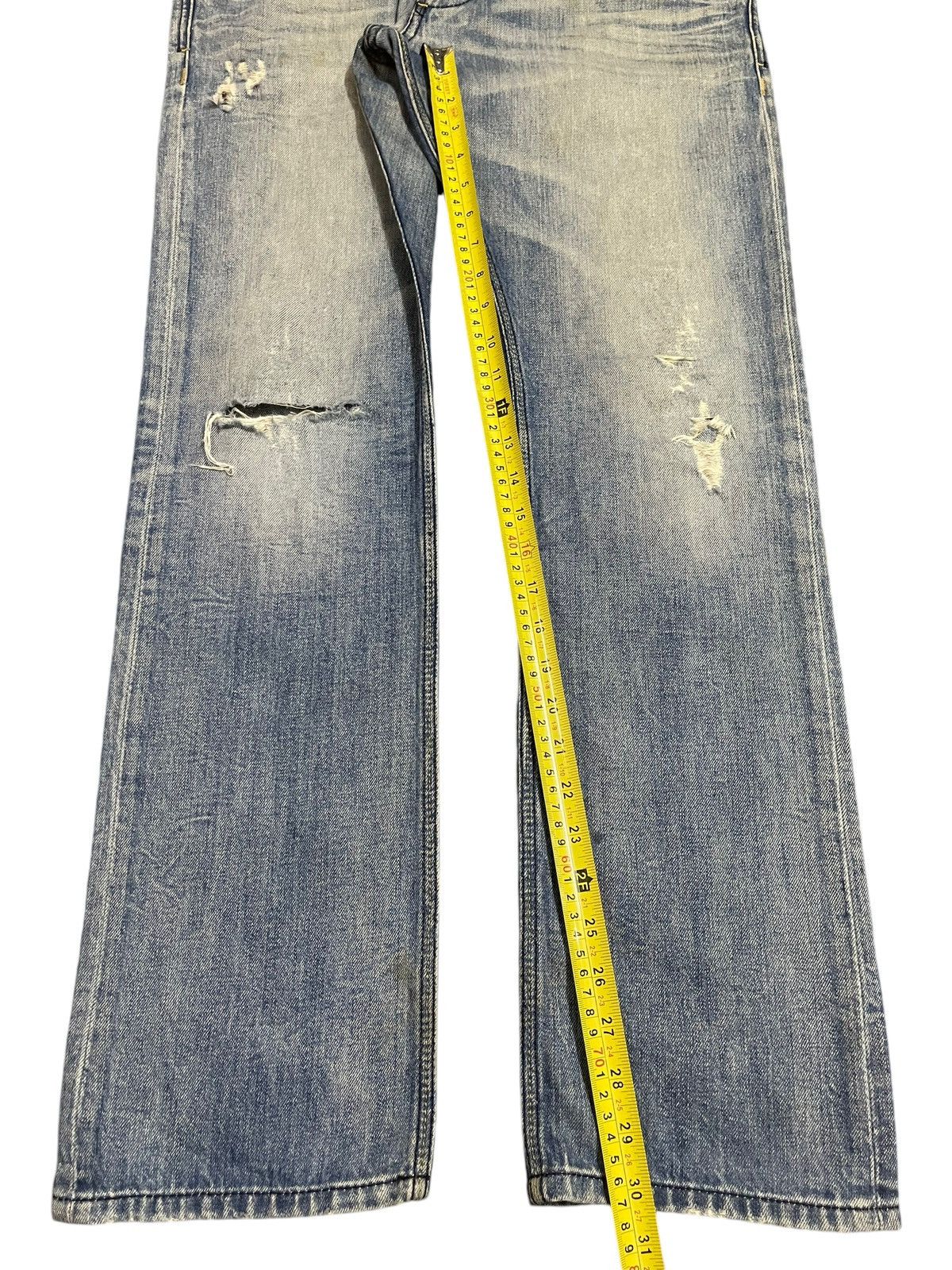 Diesel Vintage Diesel Industry Blue Faded Wash Distress Jeans Size US 33 - 16 Thumbnail
