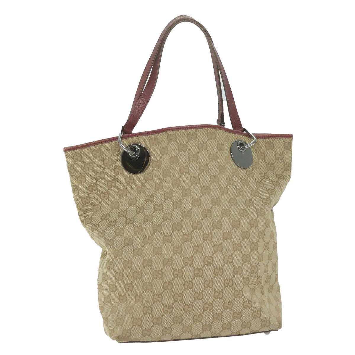 image of Gucci GG Canvas Tote Bag Beige 120836 Auth Am5649, Women's
