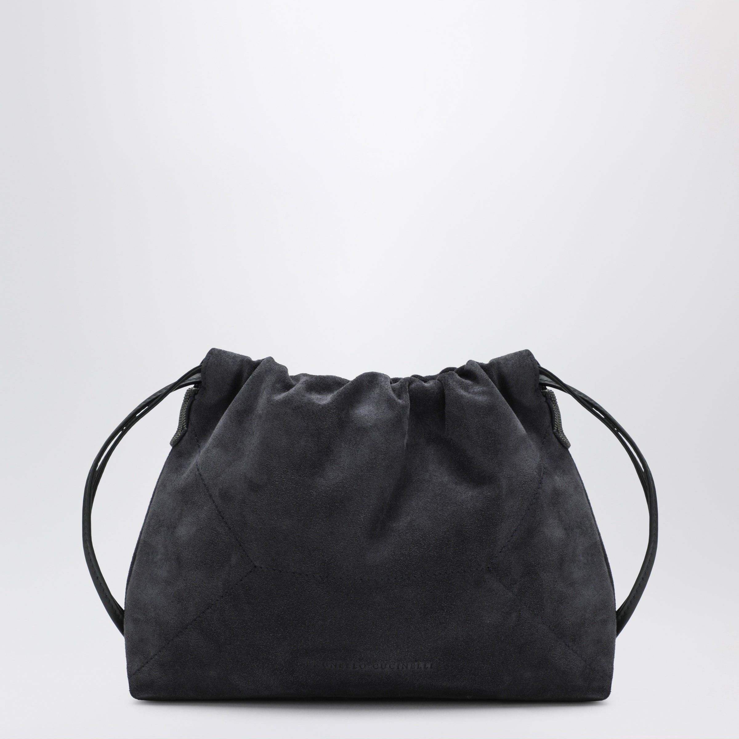 Brunello Cucinelli Brunello Cucinelli Bc Duo Pouch Midnight Blue Suede Bag With Monile Detail Size ONE SIZE - 1 Thumbnail