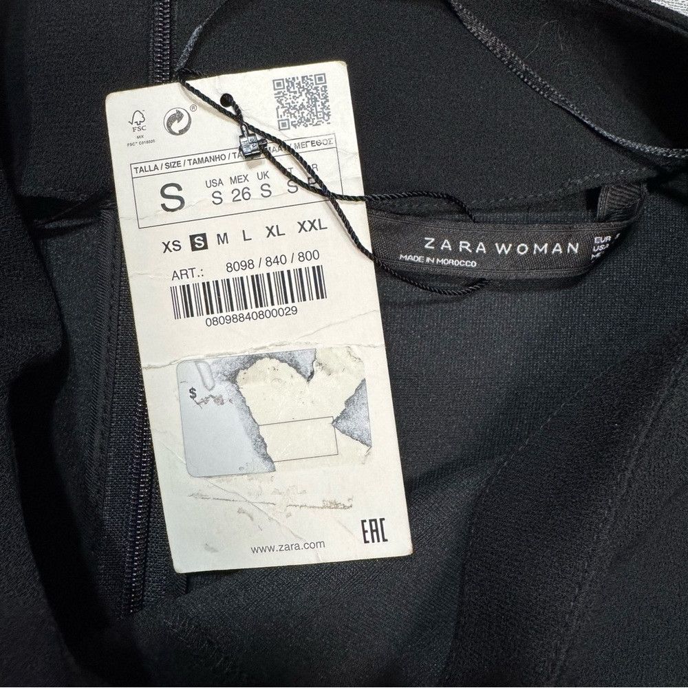 Zara NWT New Zara Black 3/4 Sleeve Belt Mini Dress Size S Size S / US 4 / IT 40 - 8 Thumbnail